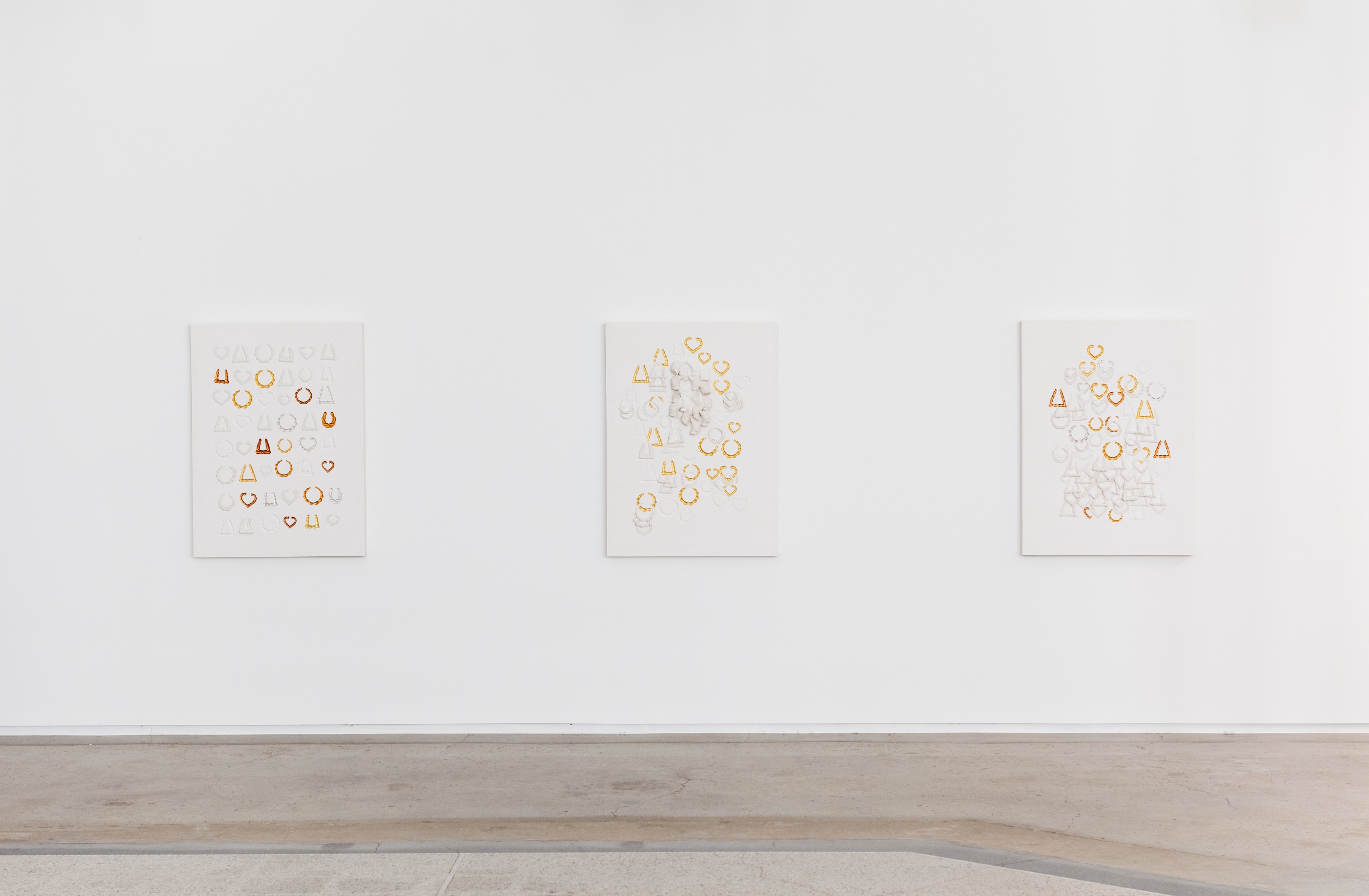 Installation view of LaKela Brown: IMPRESSED, Reyes | Finn, Detroit, 2021. Photography by Clare Gatto, courtesy of the artist and Reyes | Finn, Detroit