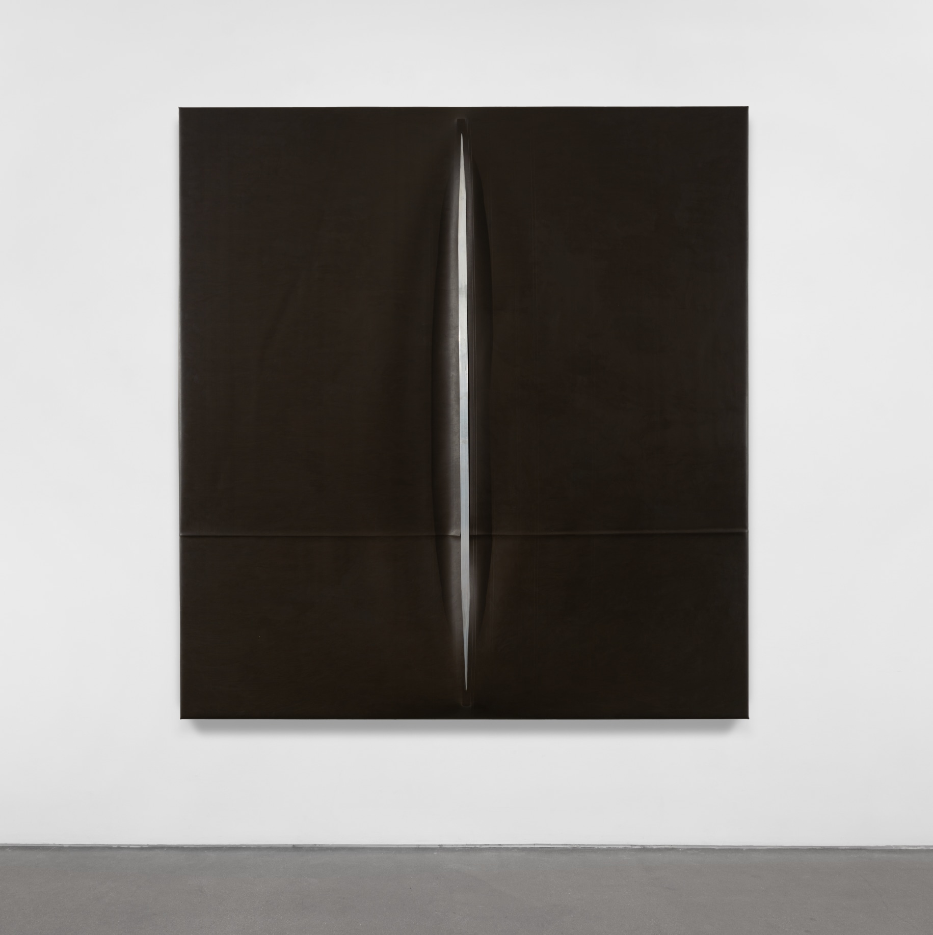 Reginald Sylvester II,&nbsp;Scission, 2023, acrylic on rubber with aluminum beam, 76 x 70 in (193.04 x 177.8 cm), photography by Daniel Greer, courtesy of the artist and Maximillian William, London