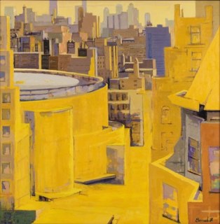 Anthony Brownbill | The Garden In Yellow | Oil on Canvas | 36 x 36 inches