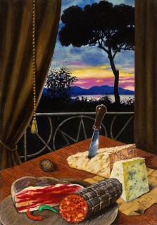 Sergio Ceccotti Salumi e formaggi 2001 peinture painting