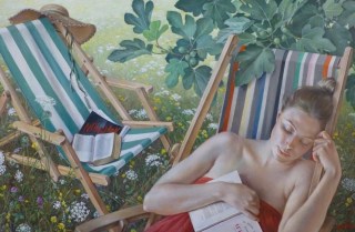 Van Hove Les Deux Chaises longues 2022 peinture painting