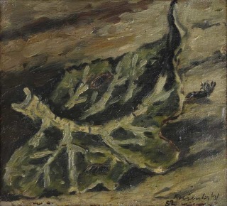J&uuml;rg Kreienb&uuml;hl Feuille 1952 1954 painting peinture