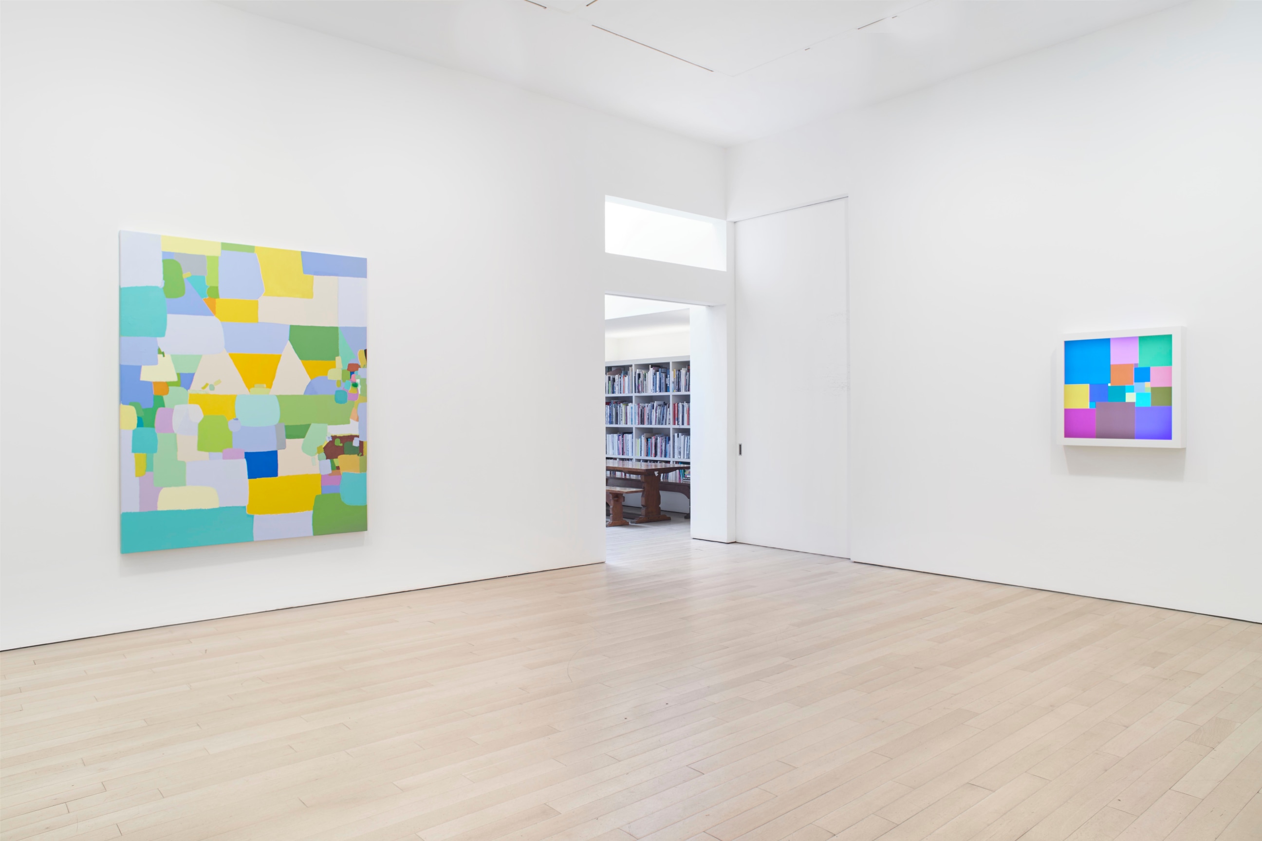 Installation view of two artworks