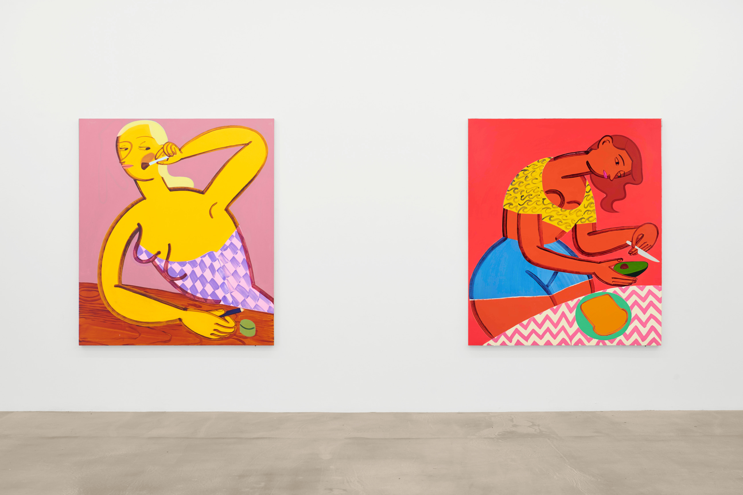 installation view of two artworks