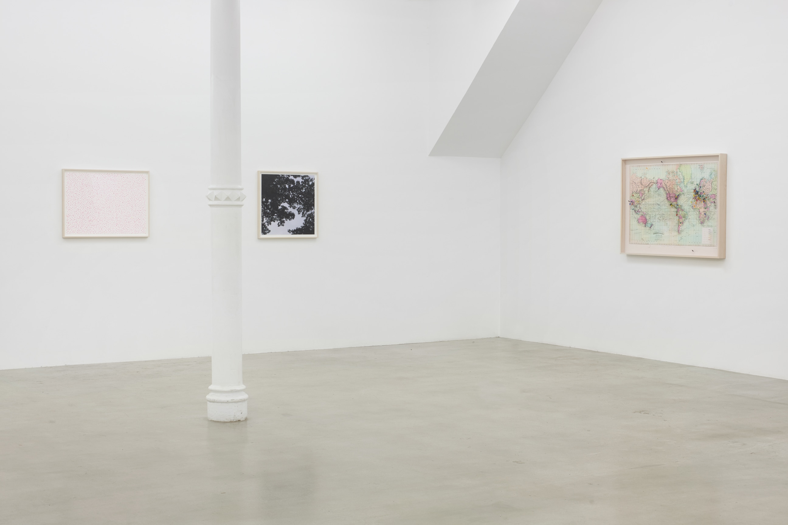 installation view of three artworks