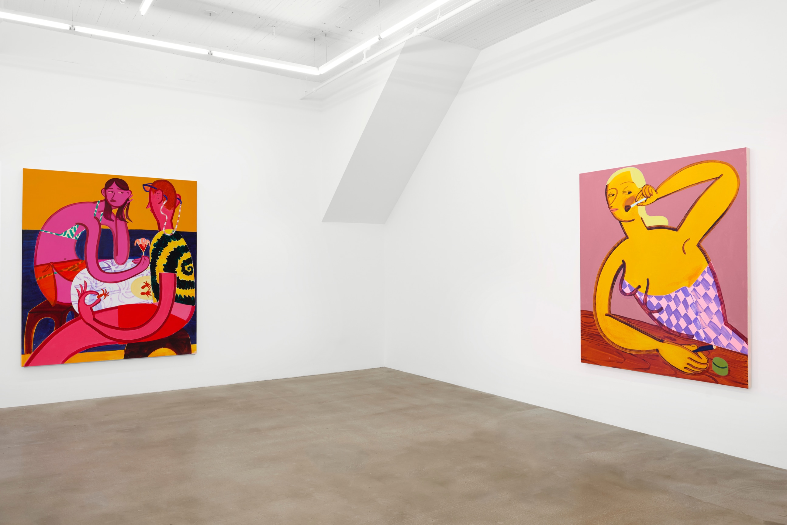 installation view of two artworks