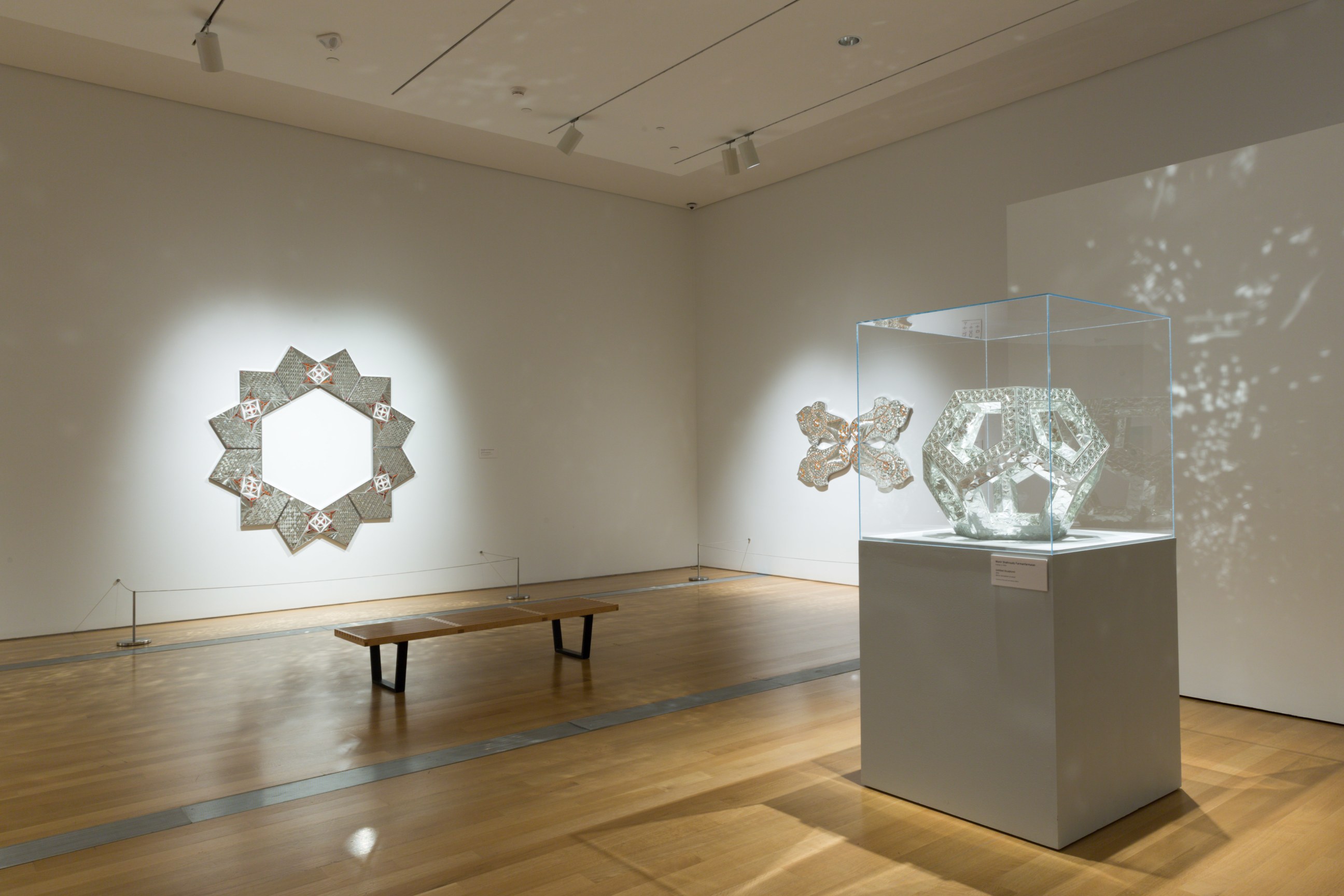 Installation view, Monir Shahroudy Farmanfarmian,&nbsp;Mirror Variations: The Art of Monir Shahroudy Farmanfarmaian,&nbsp;Grand Rapids Art Museum, MI,&nbsp;May 19, 2018 &ndash; October 7, 2018