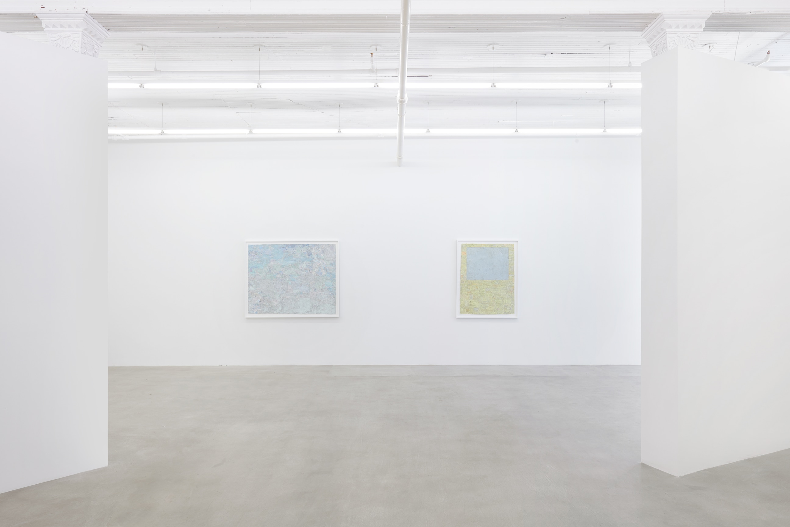 installation view of two artworks