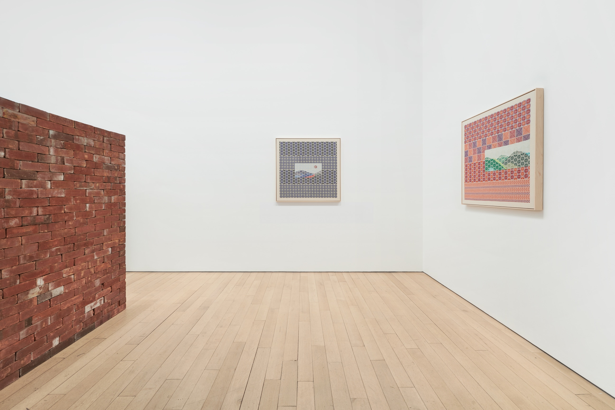 installation view of three artworks