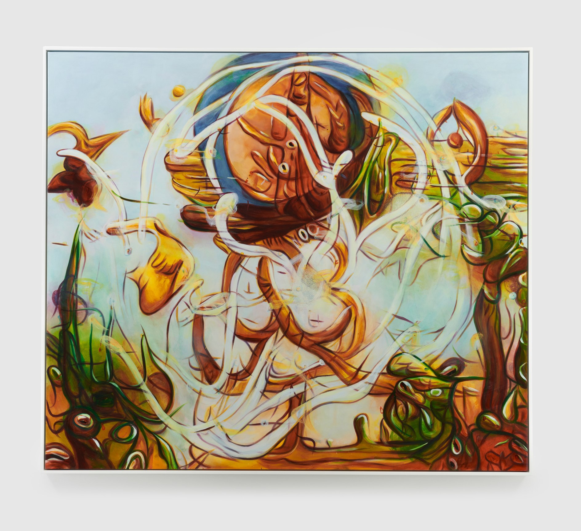 MATTHEW RITCHIE  Yew of the Wood, 2022  Oil and ink on canvas