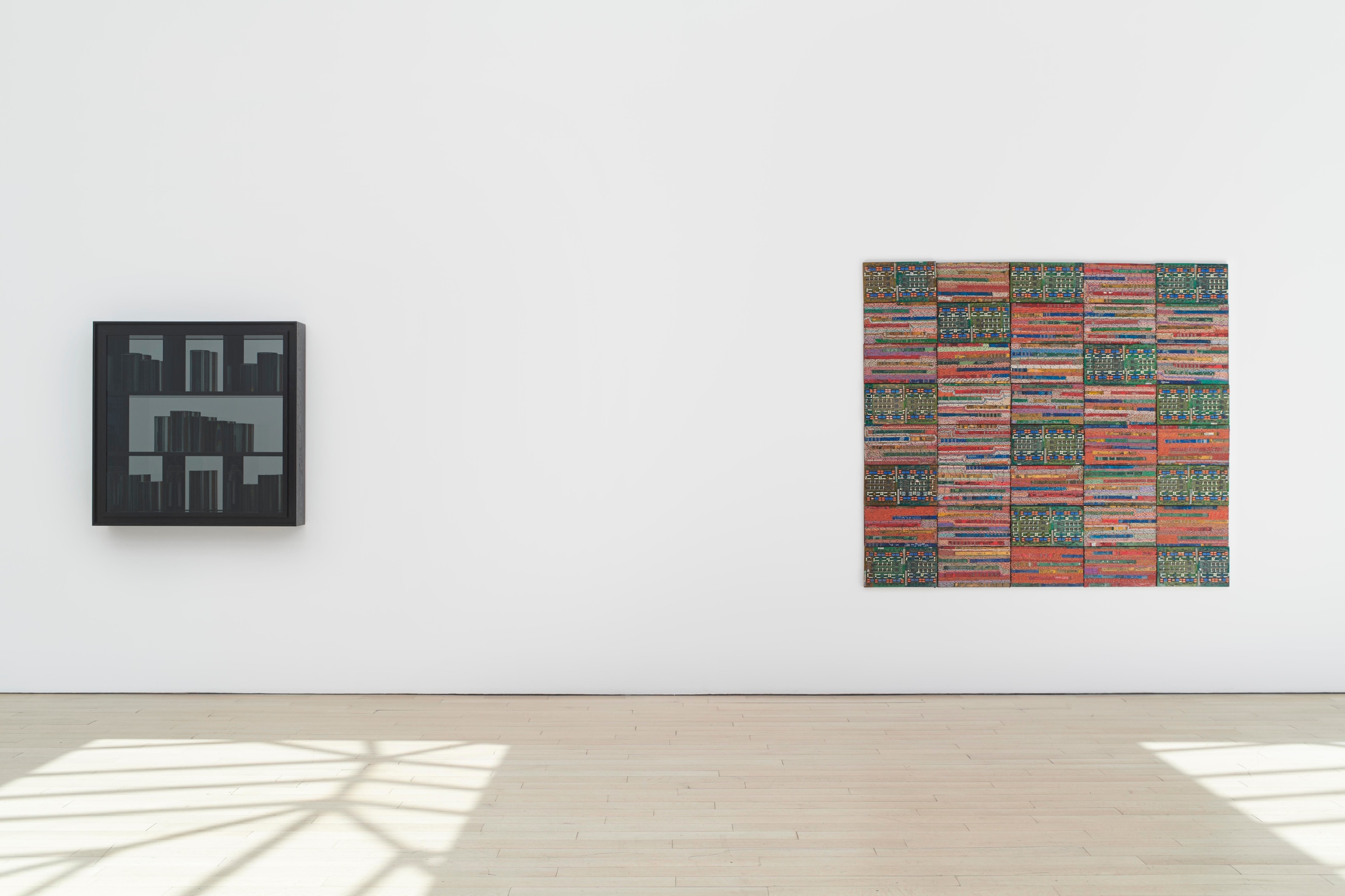 installation view of two artworks