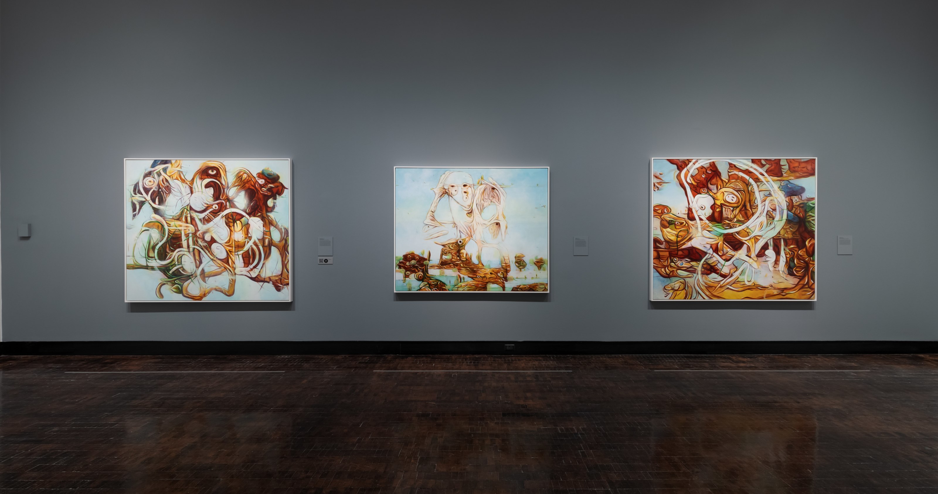 Installation view, Matthew Ritchie: A Garden in the Flood, Frist Art Museum, Nashville, TN, 2022. Image courtesy of Frist Art Museum, Nashville. Photo: John Schweikert.