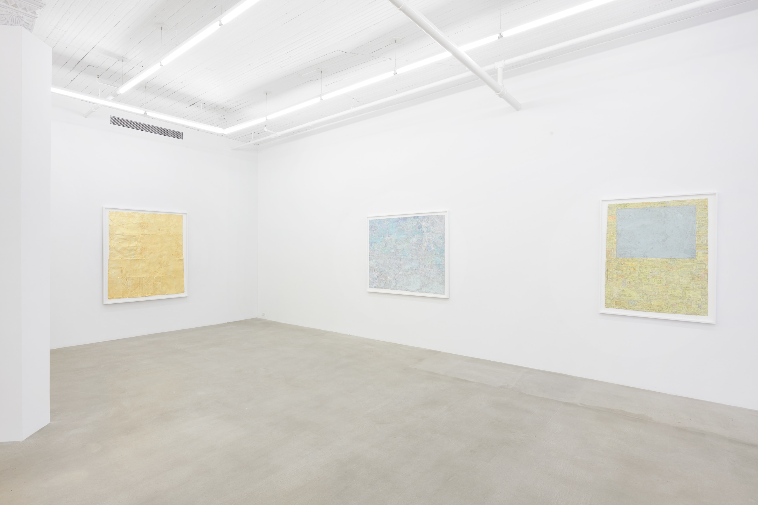 installation view of three artworks