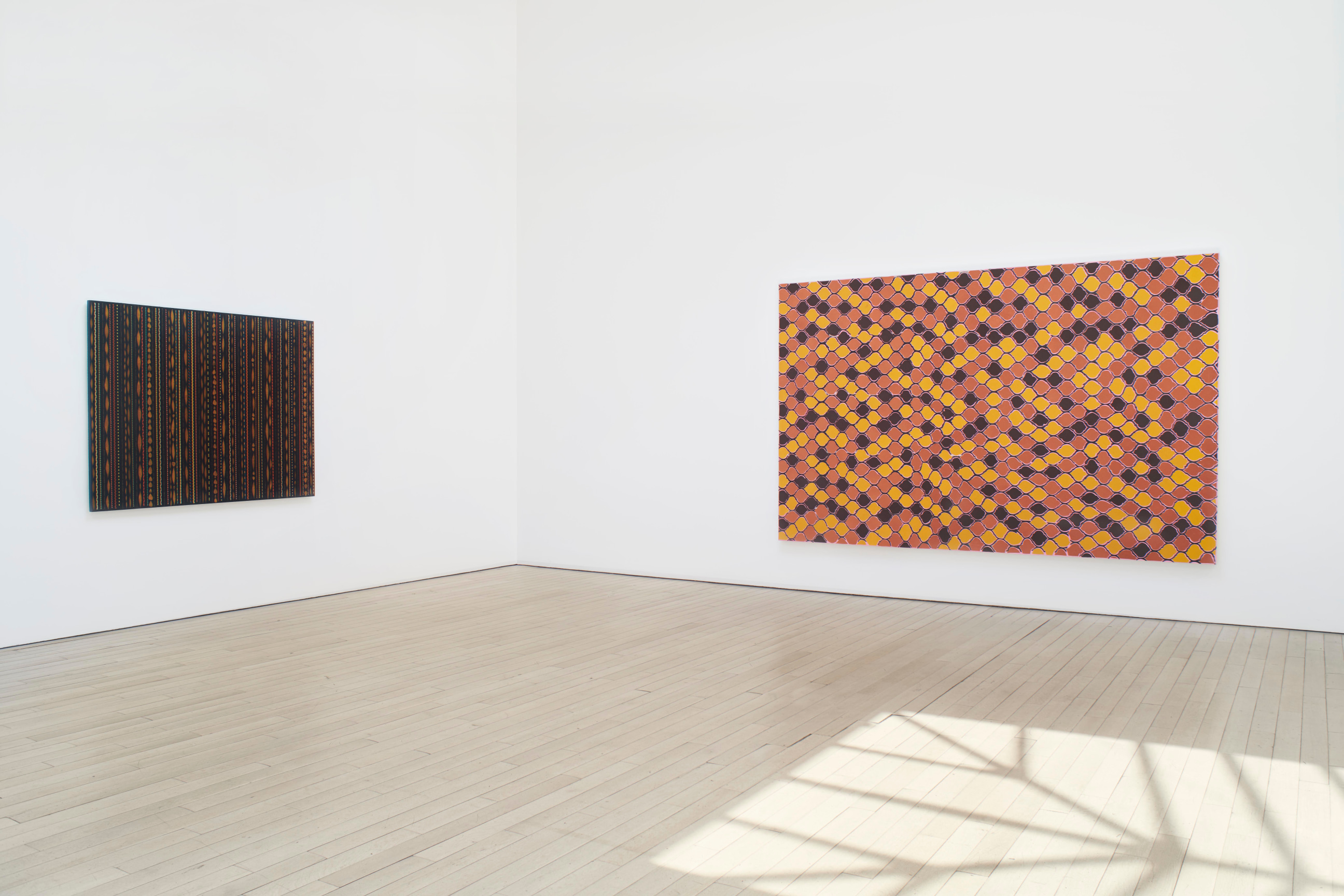 installation view of two artworks