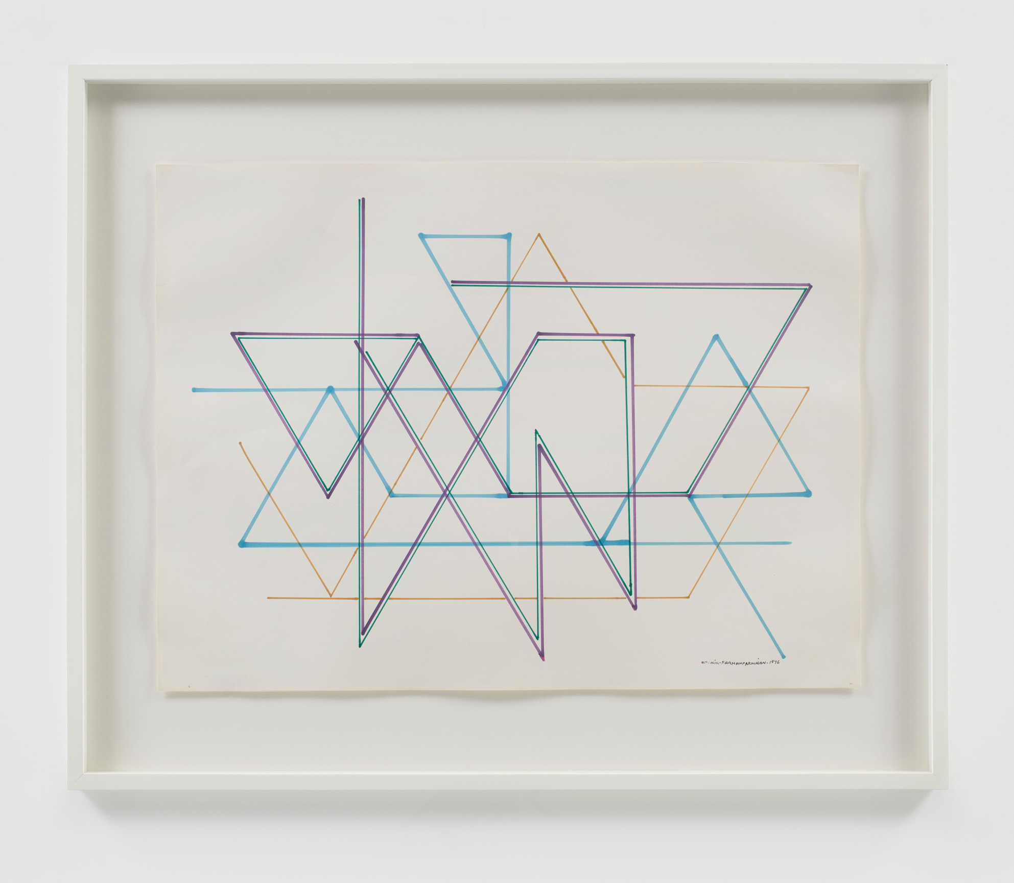 Geometric Colored Lines done with Felt-tip pen on paper by MONIR SHAHROUDY FARMANFARMAIAN