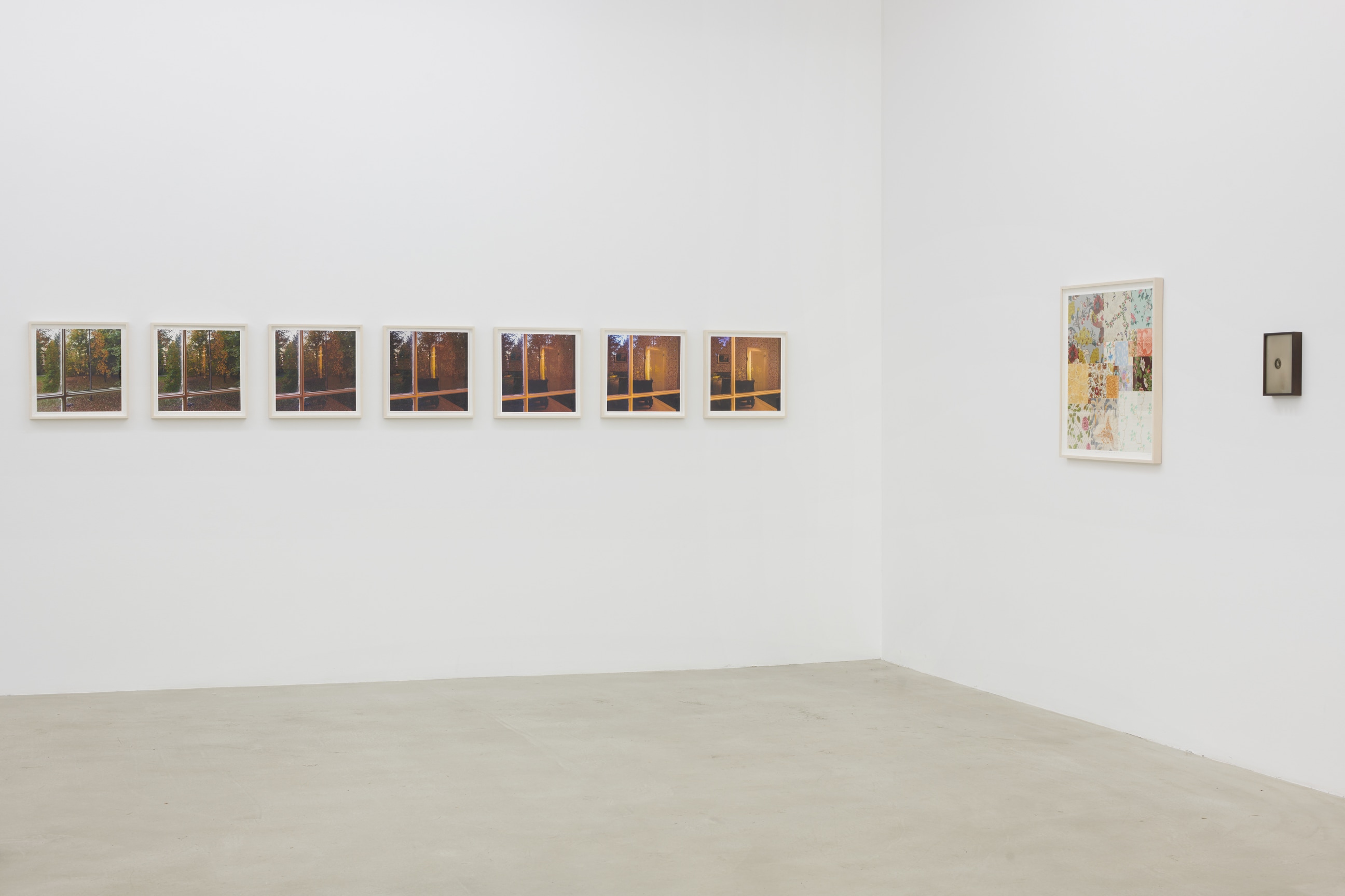 installation view of several artworks