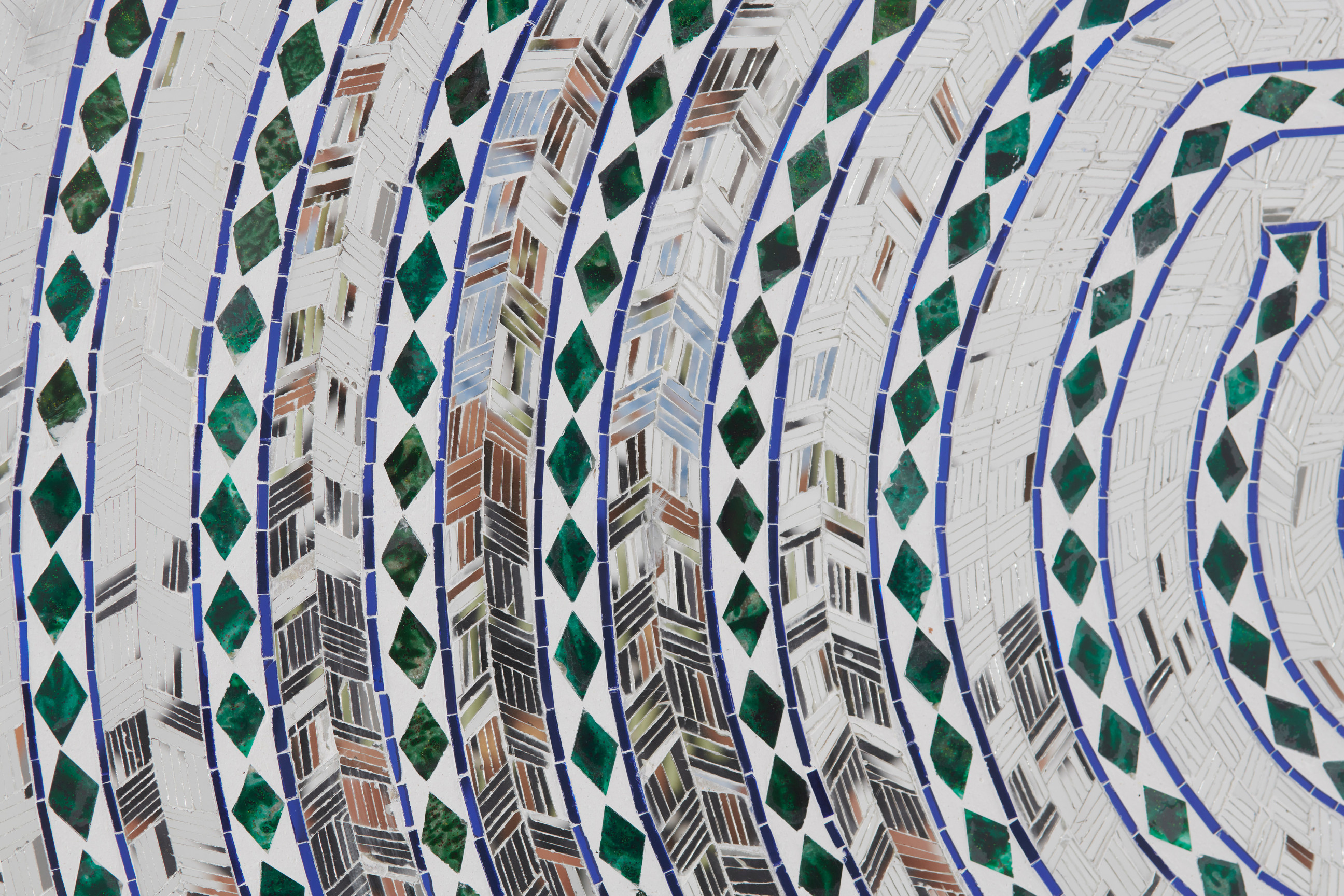 ceramic tiles forming a circular pattern