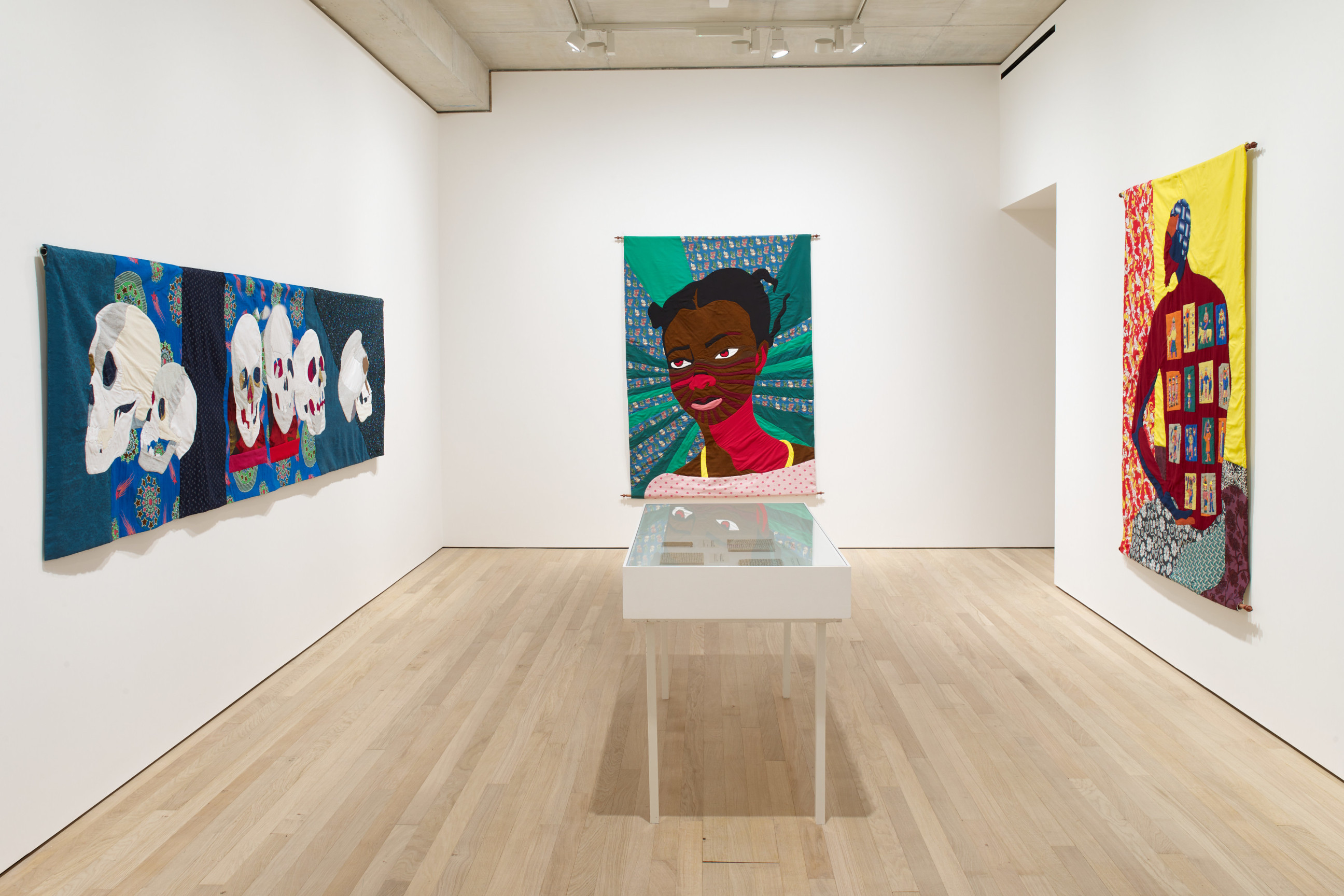 gallery view of three artworks