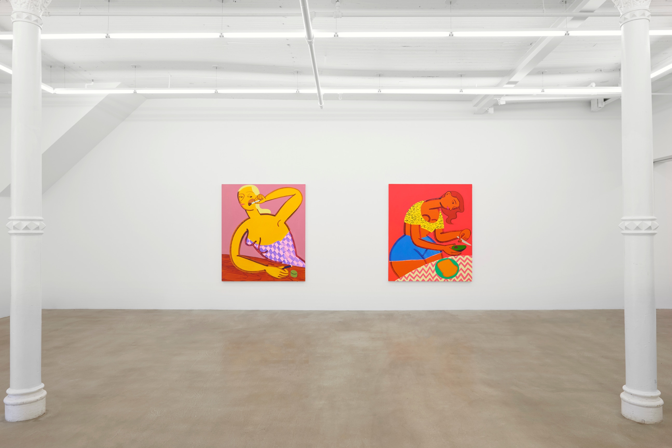 installation view of two artworks