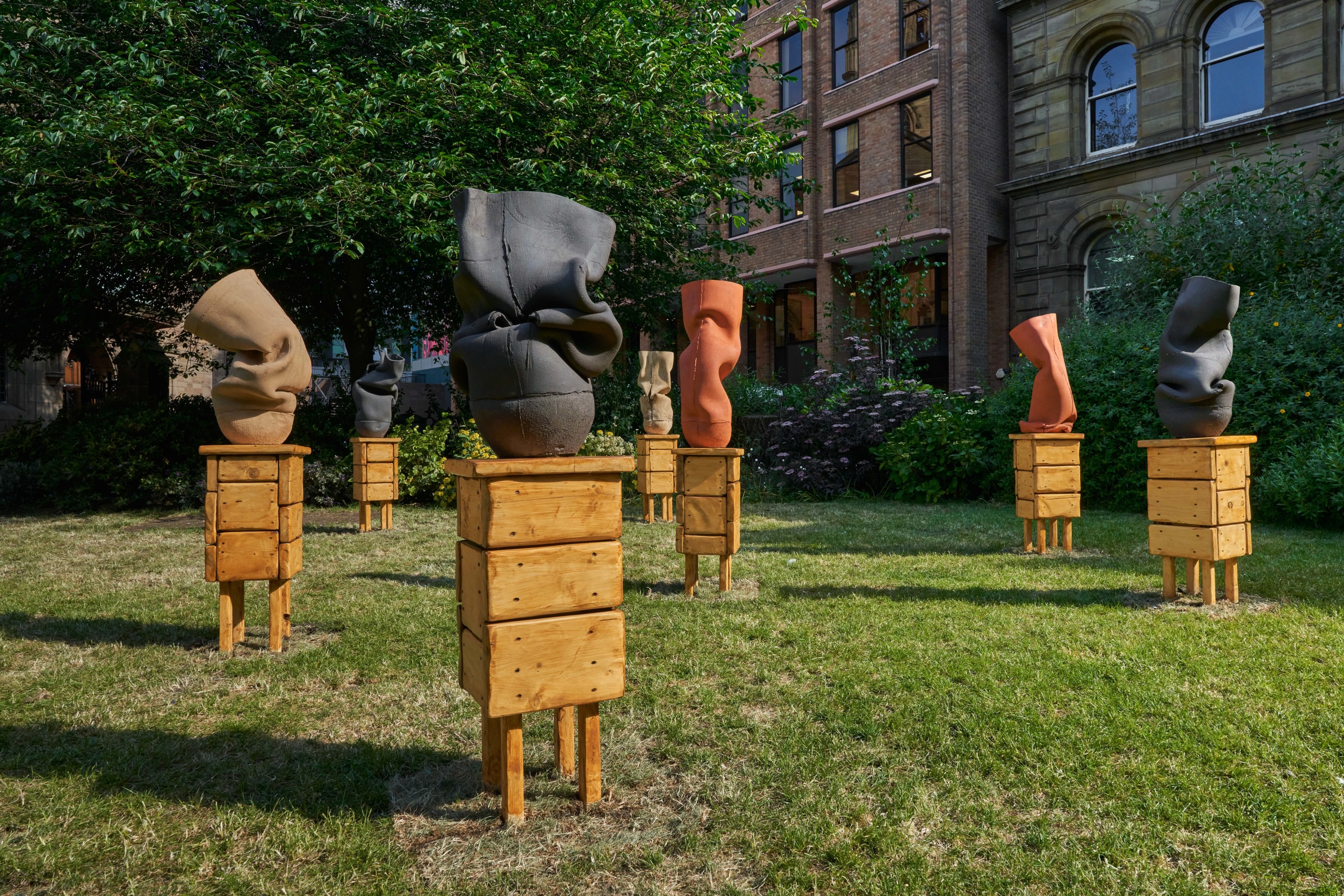 Installation view, St Nicholas Church Gardens, Liverpool Biennial 2023, June 10 - September 17, 2023. Image courtesy of the Liverpool Biennial. Photo by Rob Battersby.