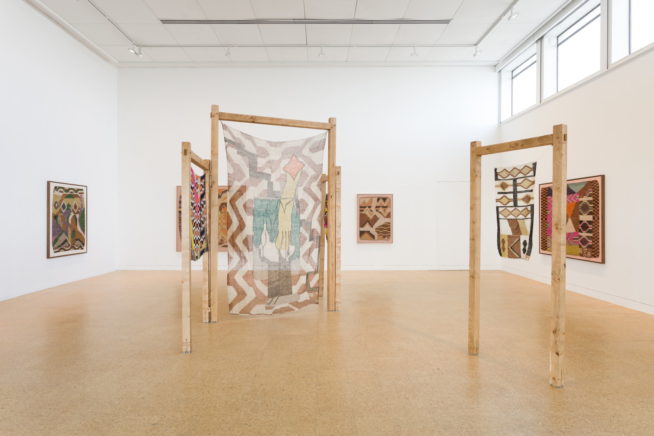 Installation view, Claudia Alarc&oacute;n &amp;amp; Sil&auml;t: Tayhin, De La Warr Pavilion, Bexhill-on-Sea, UK, June 14 - September 14, 2025. Photo by Rob Harris.