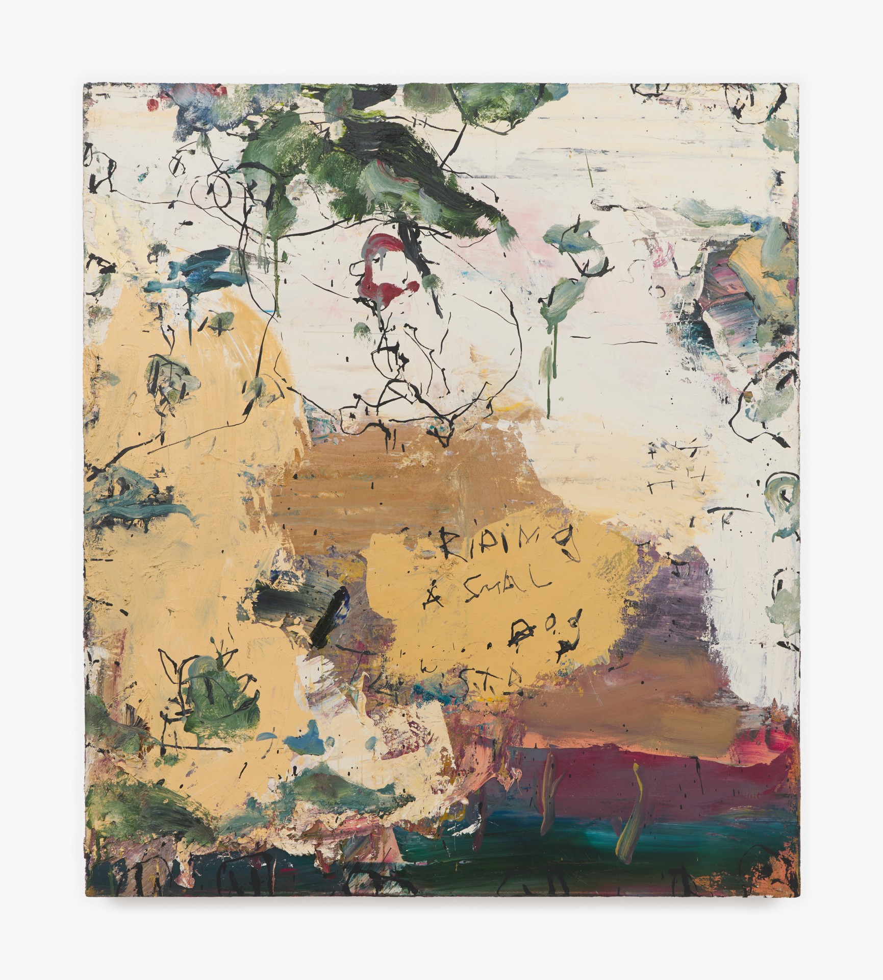 Brad Kahlhamer, &quot;Riding a Small Dog,&quot; 1997. Oil on canvas, 50 x 44 in (127 x 11.8 cm)