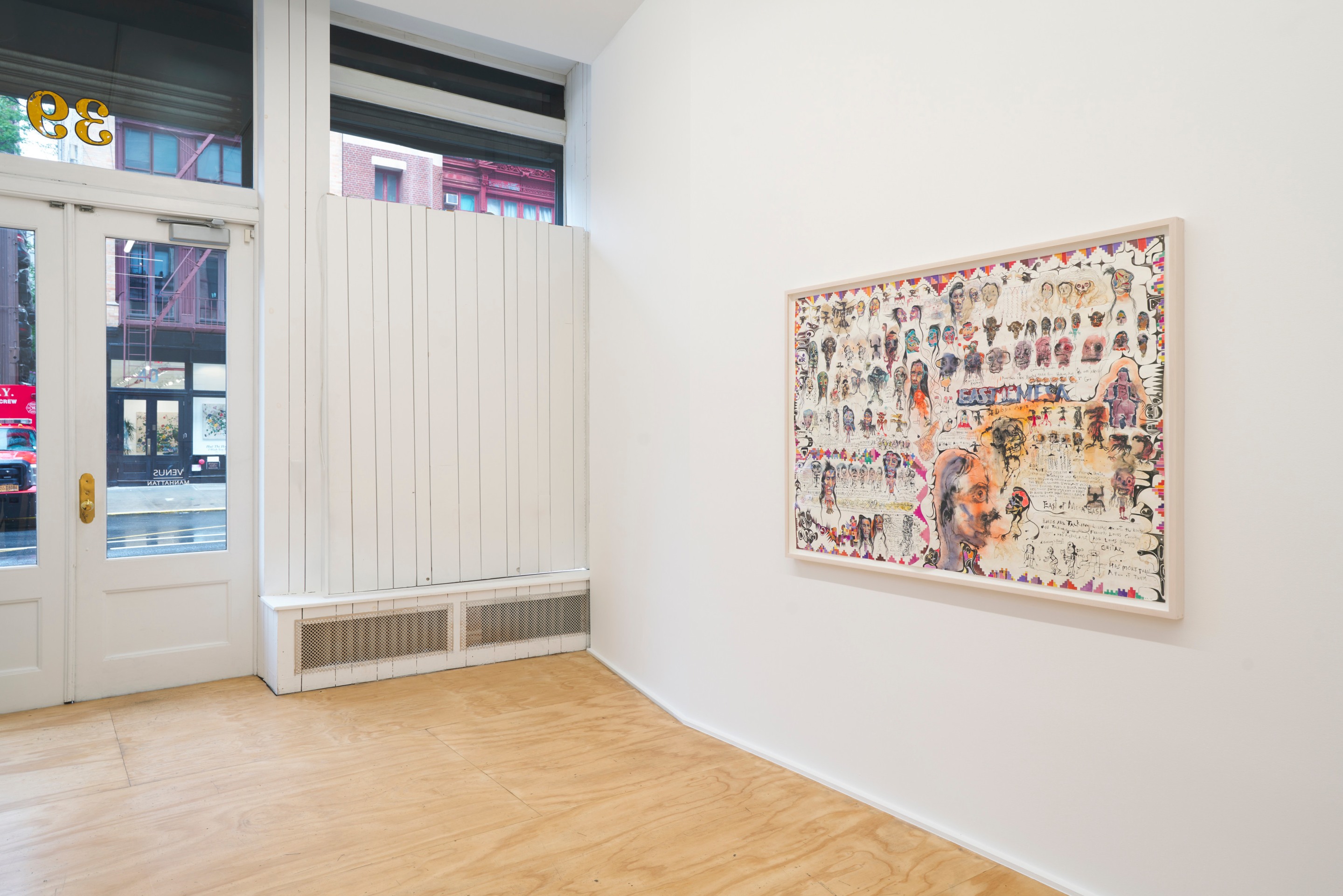 Installation view of Brad Kahlhamer&rsquo;s exhibition &ldquo;Bowery Nation: Birds Are Talking,&rdquo; Venus Over Manhattan, New York, 2025.