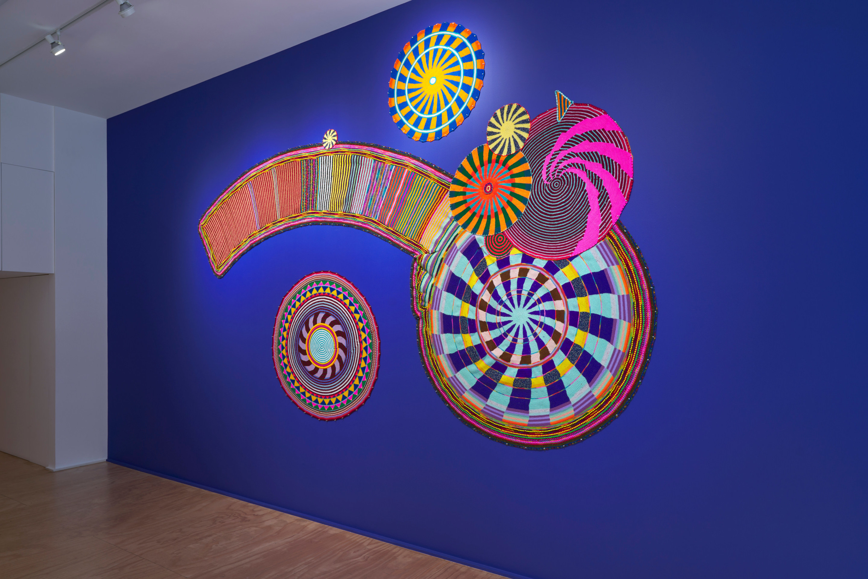 Installation view of Xenobia Bailey's exhibition at Venus Over Manhattan
