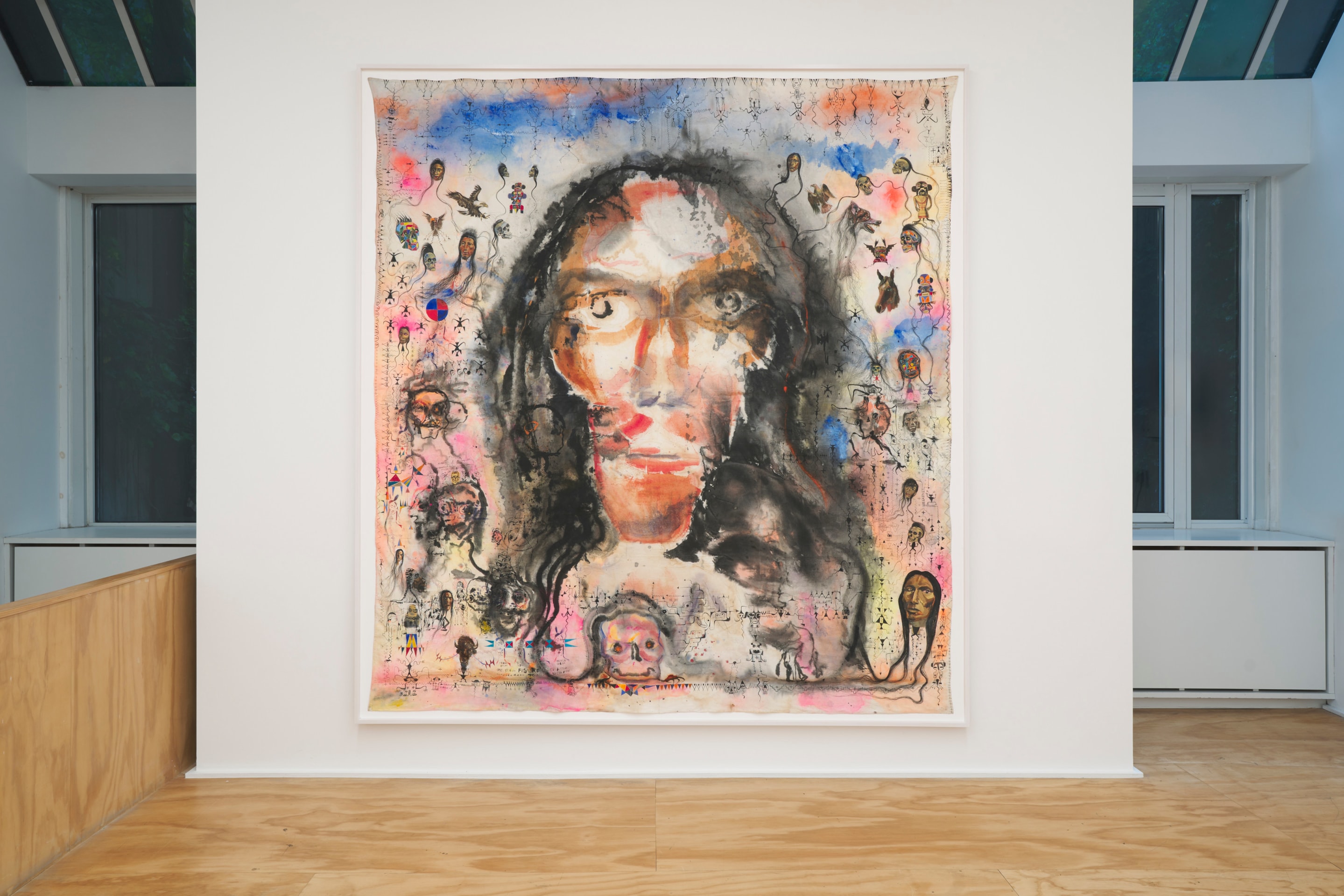 Installation view of Brad Kahlhamer&rsquo;s exhibition &ldquo;Bowery Nation: Birds Are Talking,&rdquo; Venus Over Manhattan, New York, 2025.