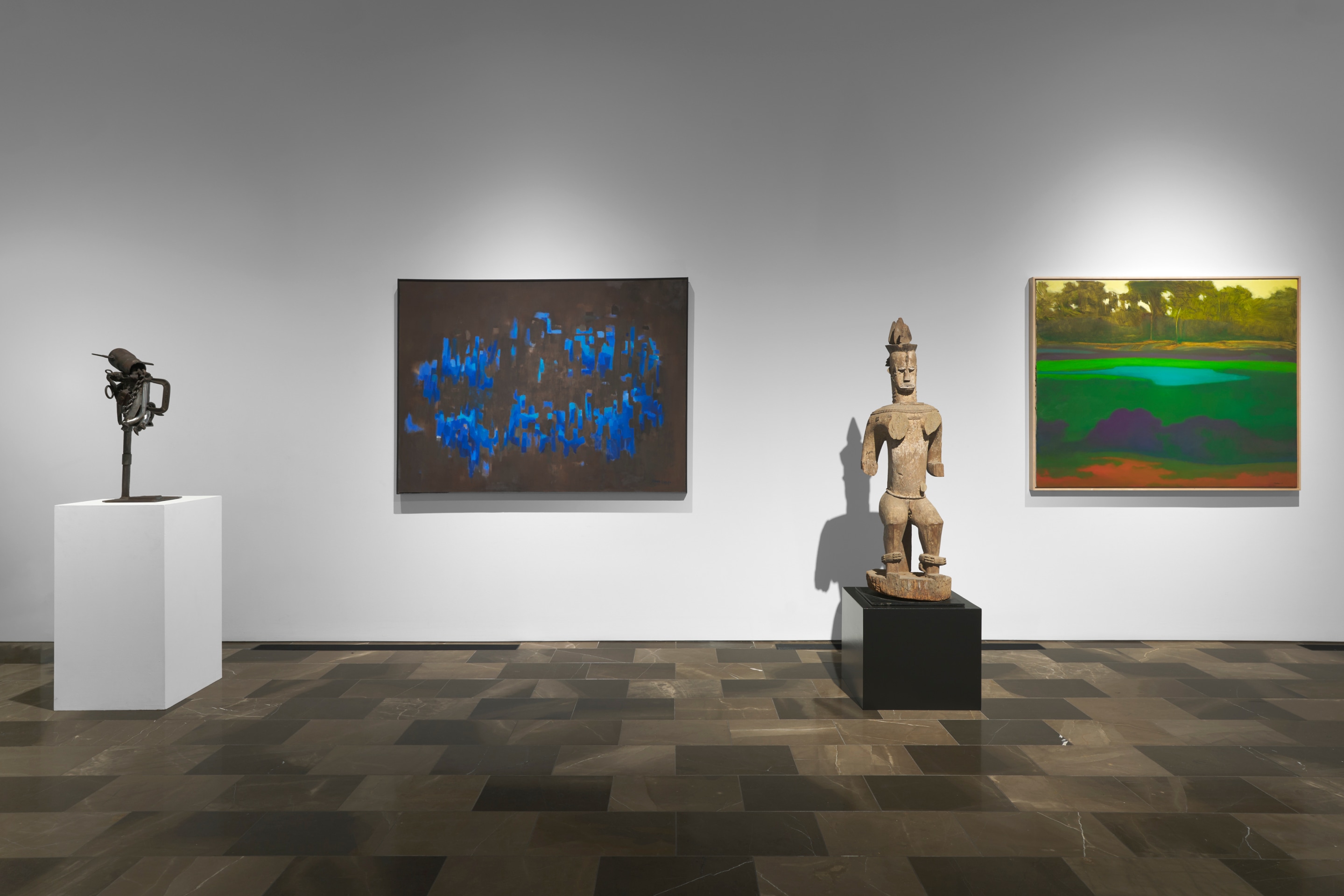 Installation view of the exhibition Urhobo + Abstraction, New York, 2025