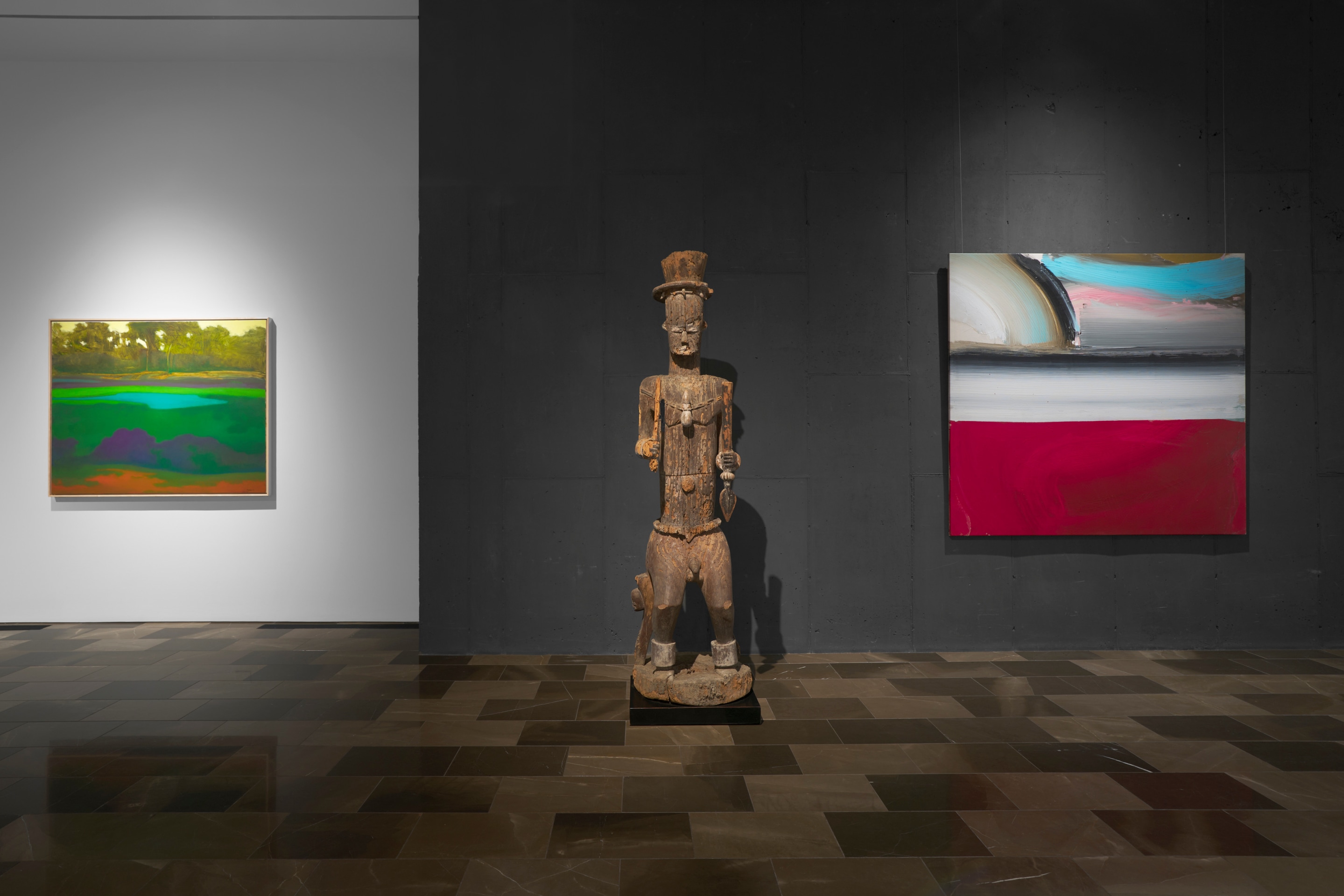 Installation view of the exhibition Urhobo + Abstraction, New York, 2025