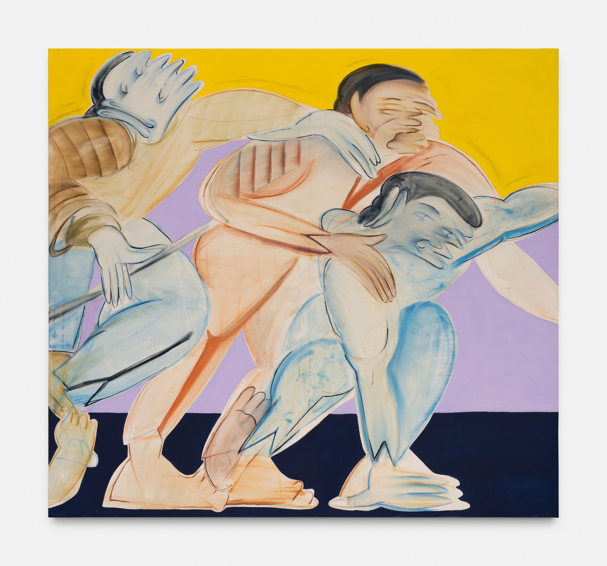 Anastasia Bay, &quot;The Stumbler&#039;s Parade V&quot;, 2022.&nbsp;Pastel and acrylic on canvas; 78 3/4 x 86 1/2 in (200 x 220 cm)&nbsp;