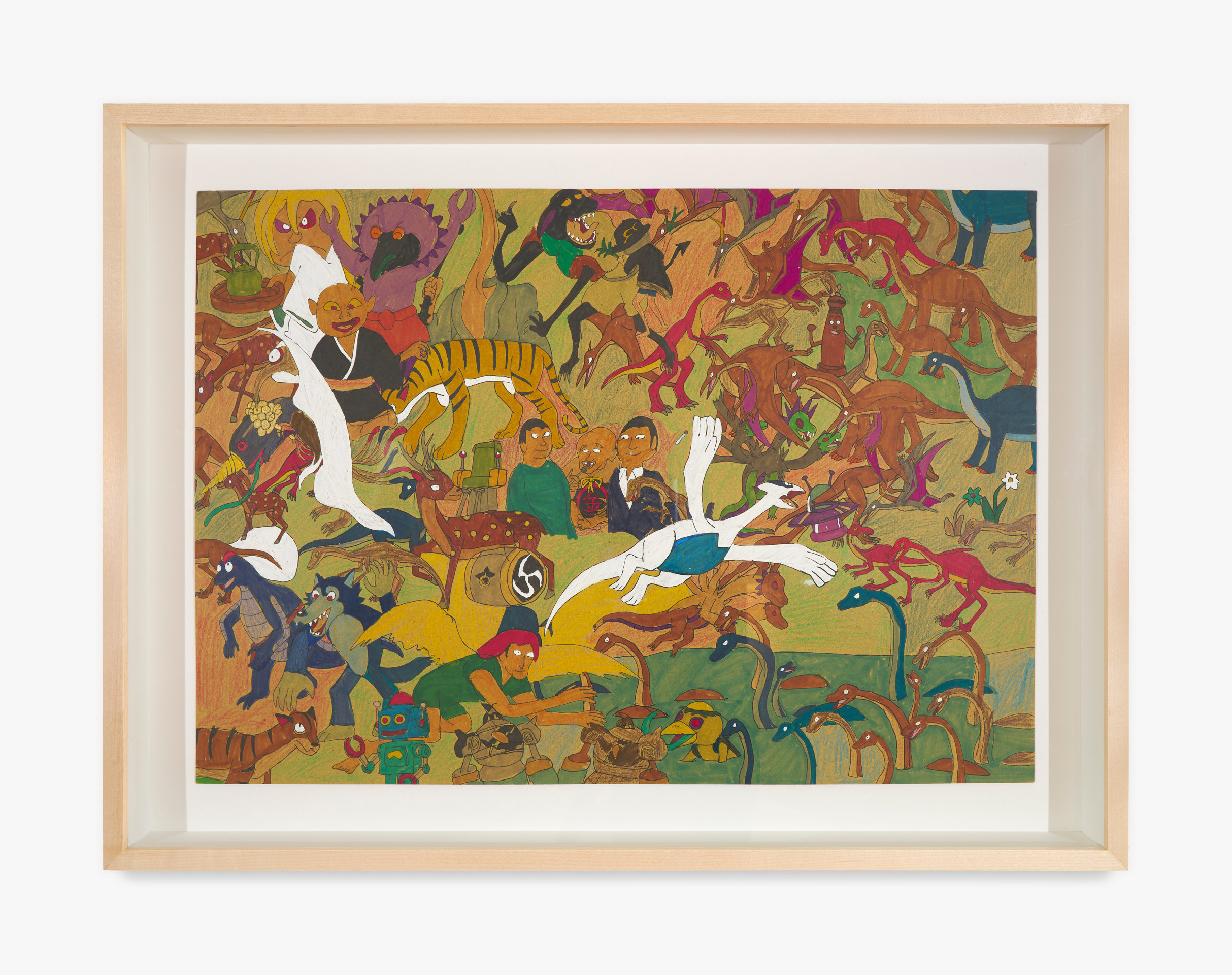 Yuichiro Ukai, &quot;Untitled,&quot; 2023. Colored pencil, marker, oil pastel, and ink on cardboard; 15 3/16 x 21 7/16 in (38.5 x 54.5 cm).