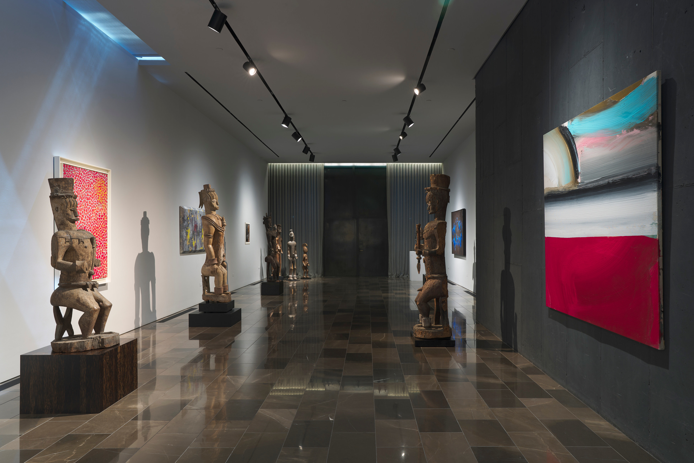 Installation view of the exhibition Urhobo + Abstraction, New York, 2025