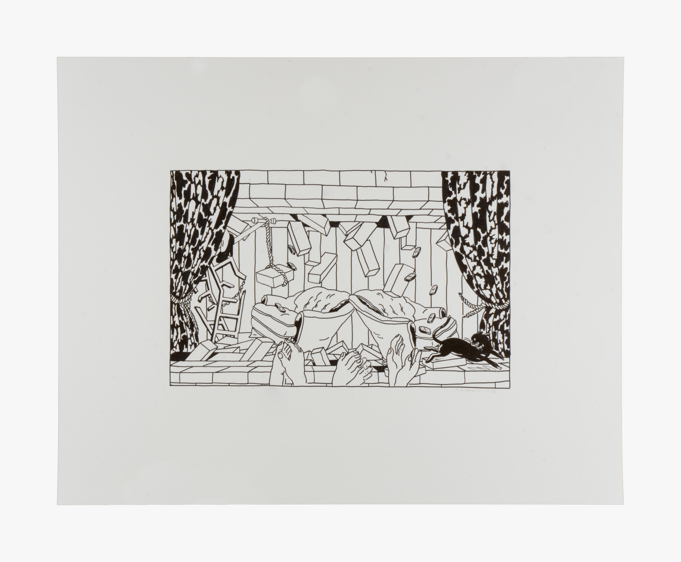 Rachel Simon Marino, Curtain Call, B/W, 2022