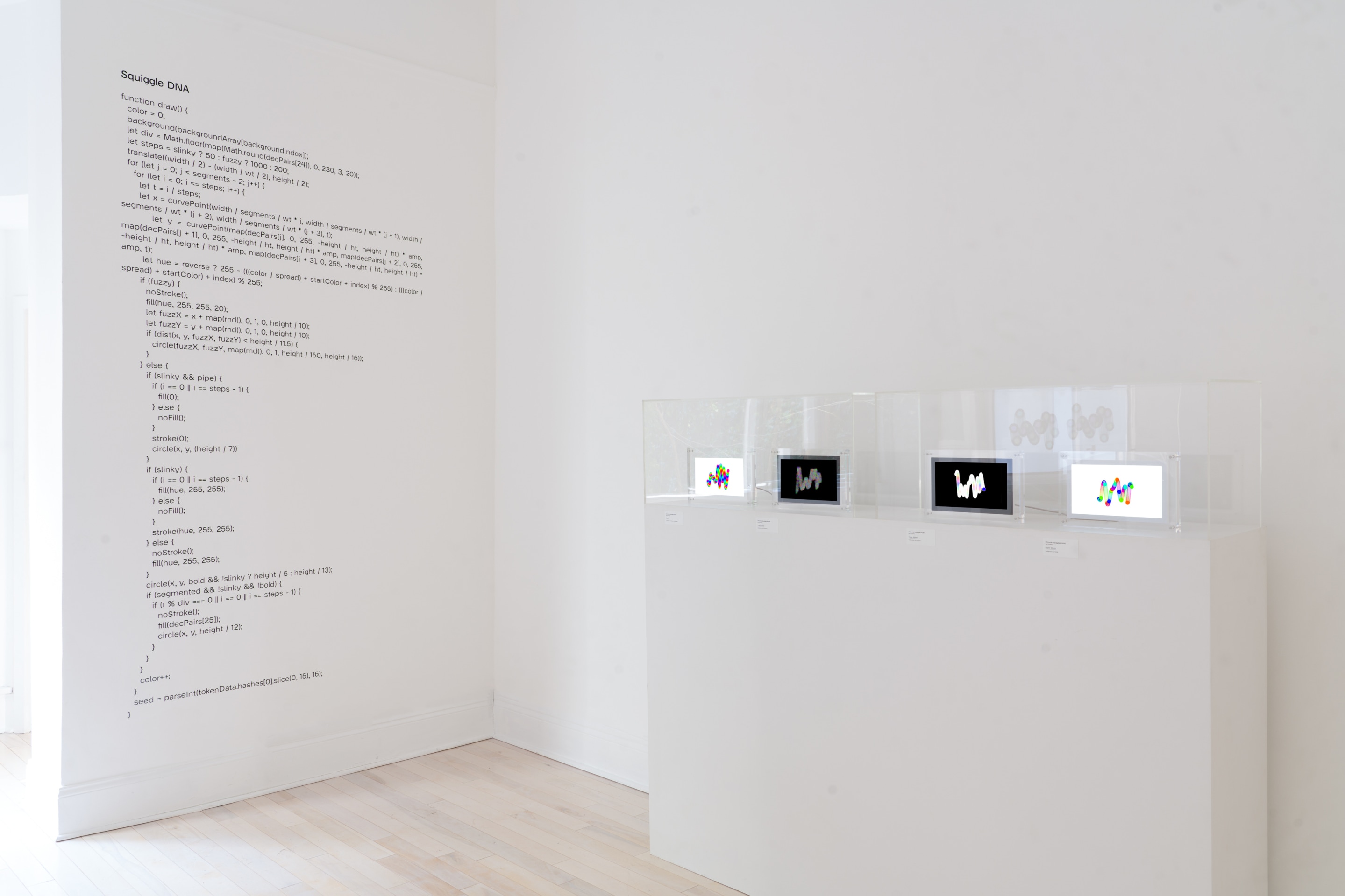 Installation view of &quot;Snowfro: Chromie Squiggles,&quot; Venus Over Manhattan, New York, 2022.