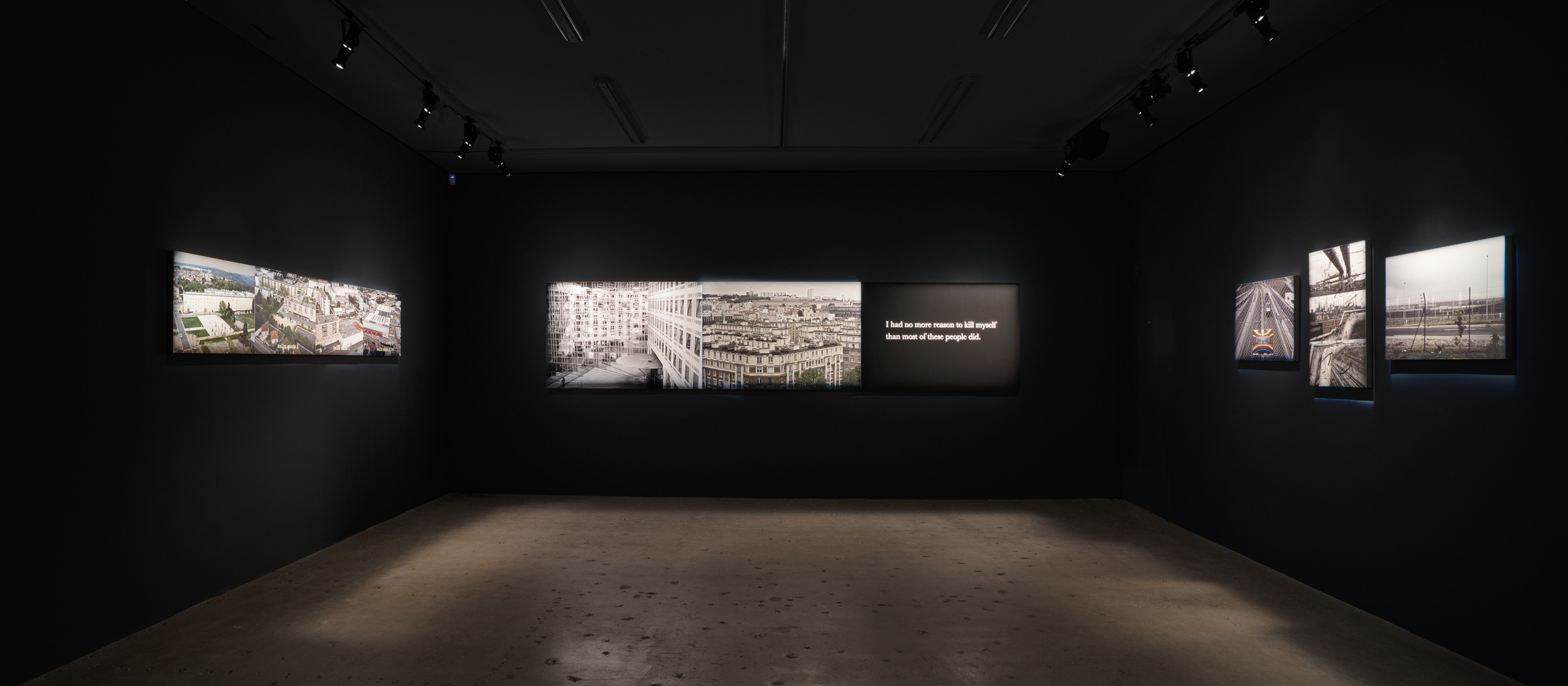 Installation view of Michel Houellebecq: French Bashing, New York, Venus Over Manhattan, 2017