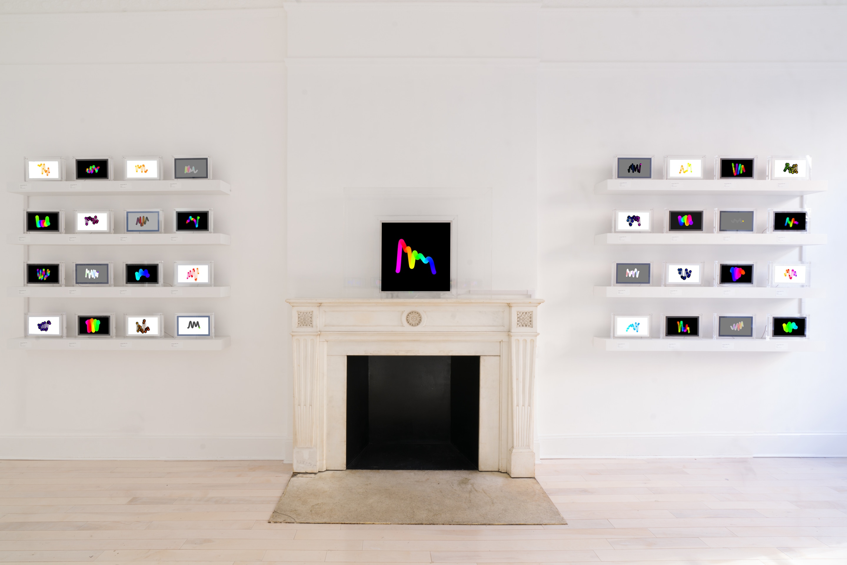 Installation view of &quot;Snowfro: Chromie Squiggles,&quot; Venus Over Manhattan, New York, 2022.