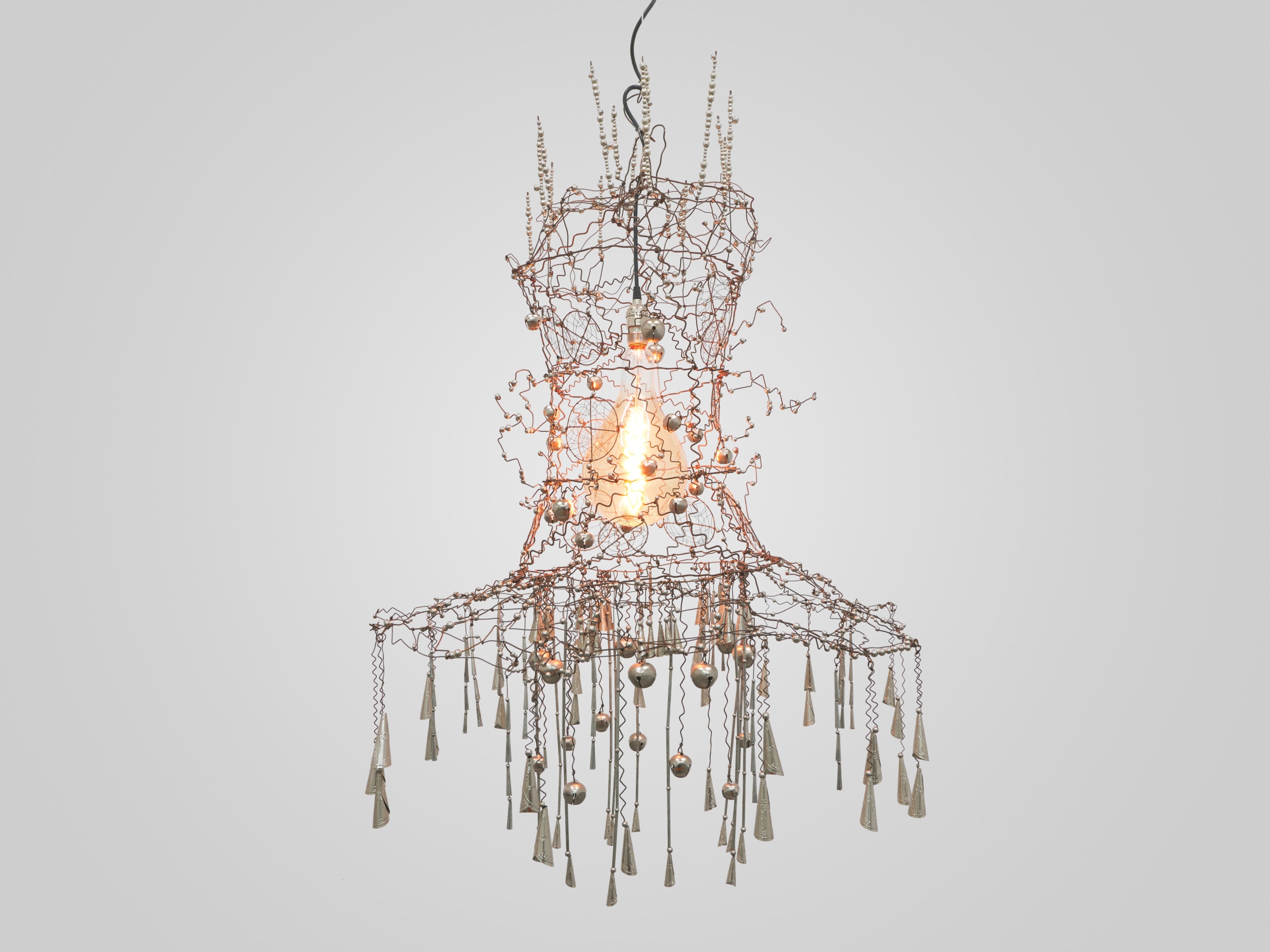 Sculpture by Brad Kahlhamer titled Survival Chandelier KC from 2018