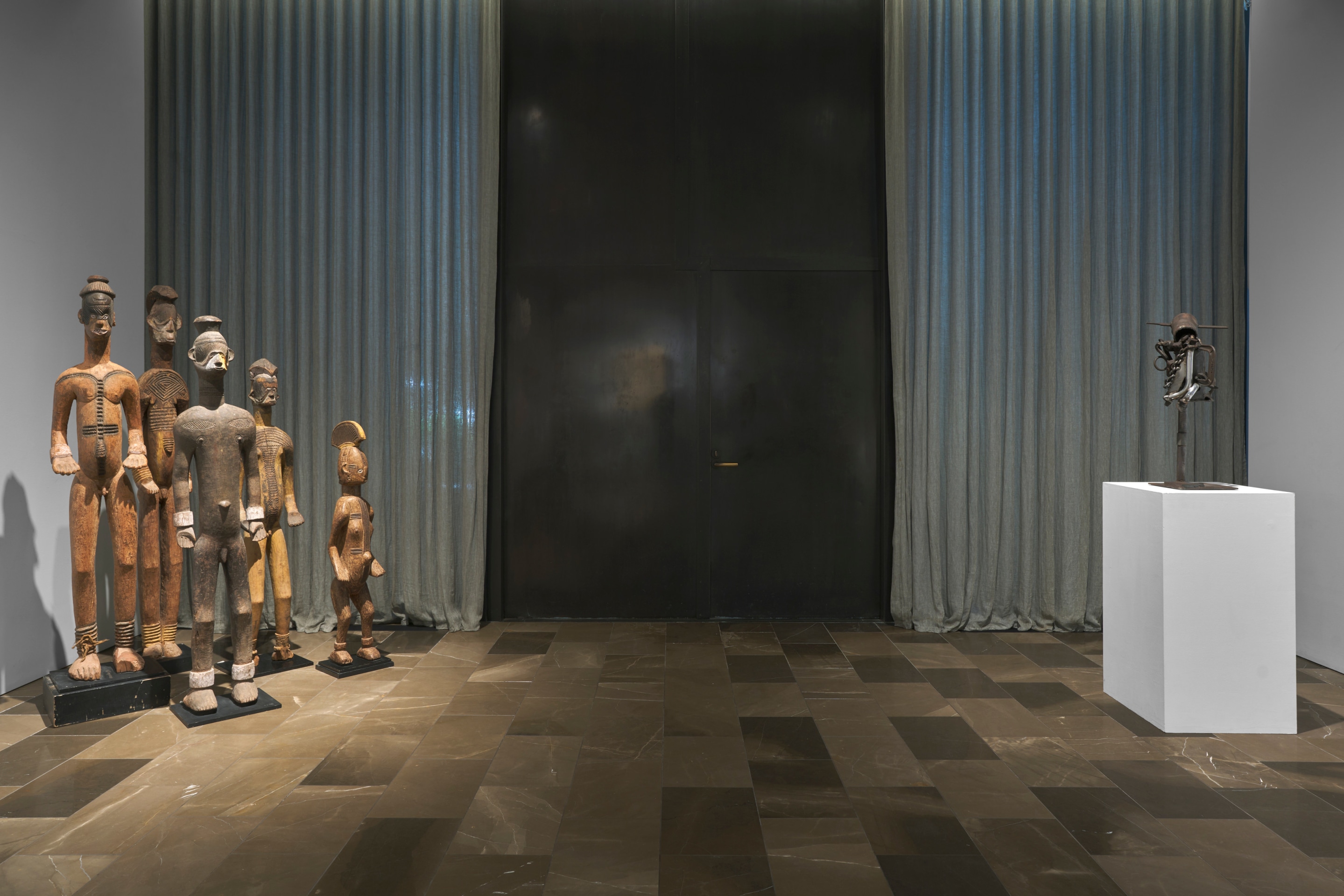 Installation view of the exhibition Urhobo + Abstraction, New York, 2025