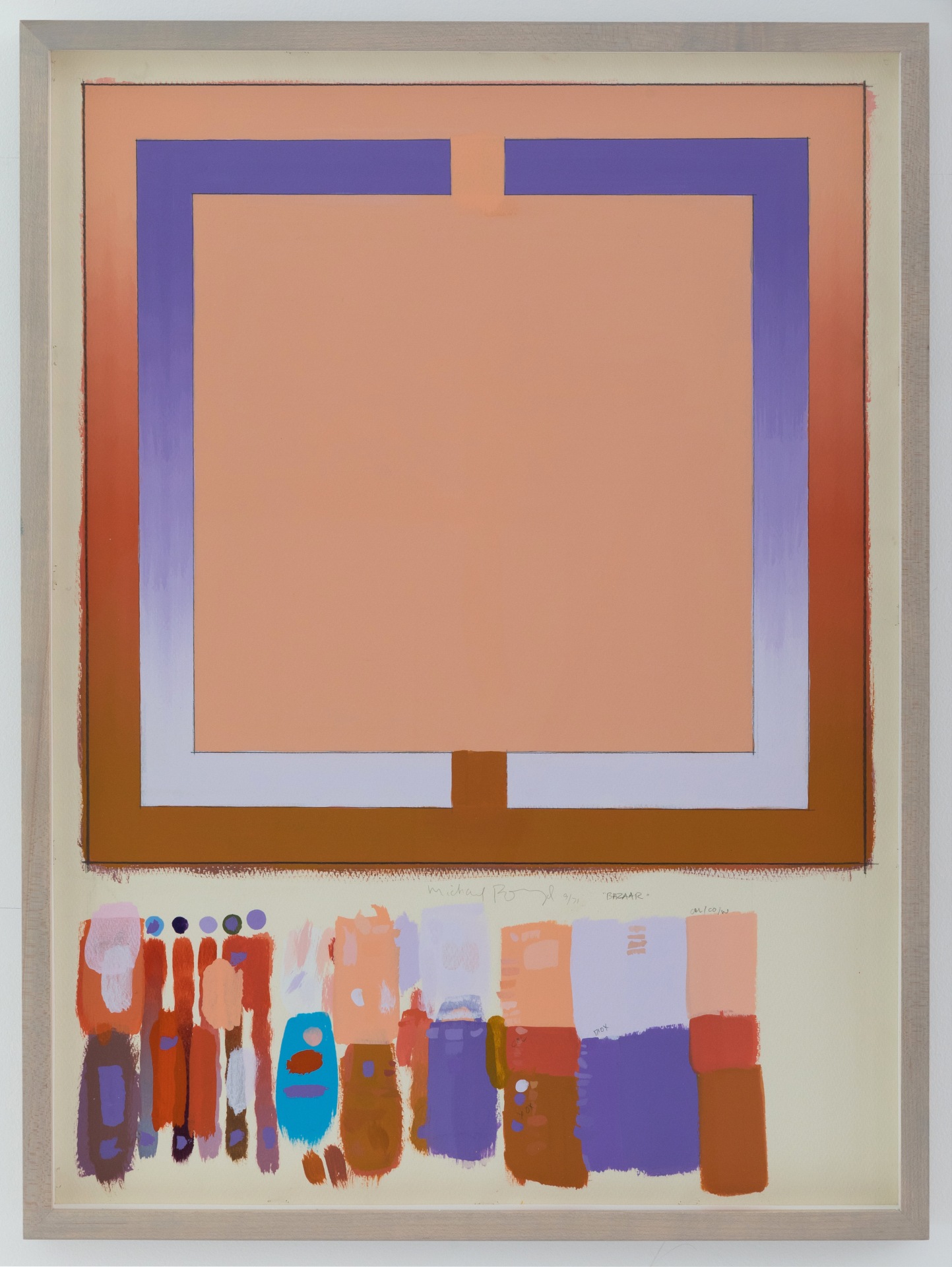 Michael Boyd, Bazaar Study, 1971, 30&Prime; x 22&Prime;, acrylic and graphite on paper