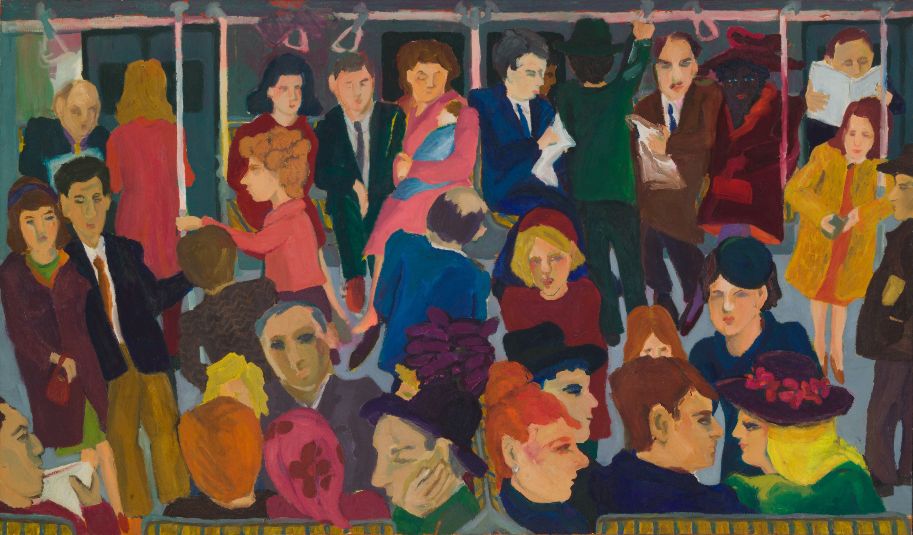 Mimi Gross, On the Subway, 1962-63
