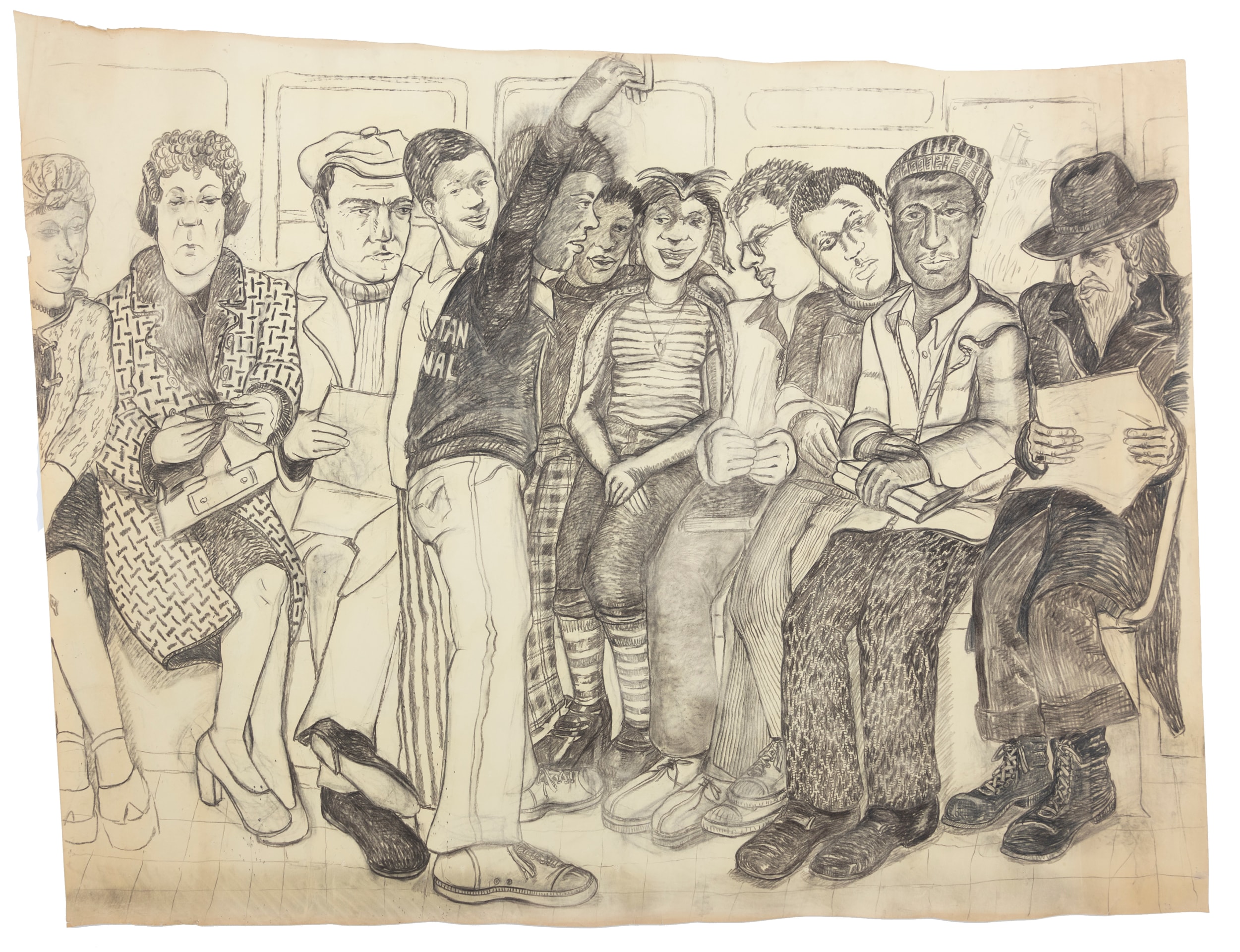 Mimi Gross, Subway Drawing for "Ruckus Manhattan", 1975-76