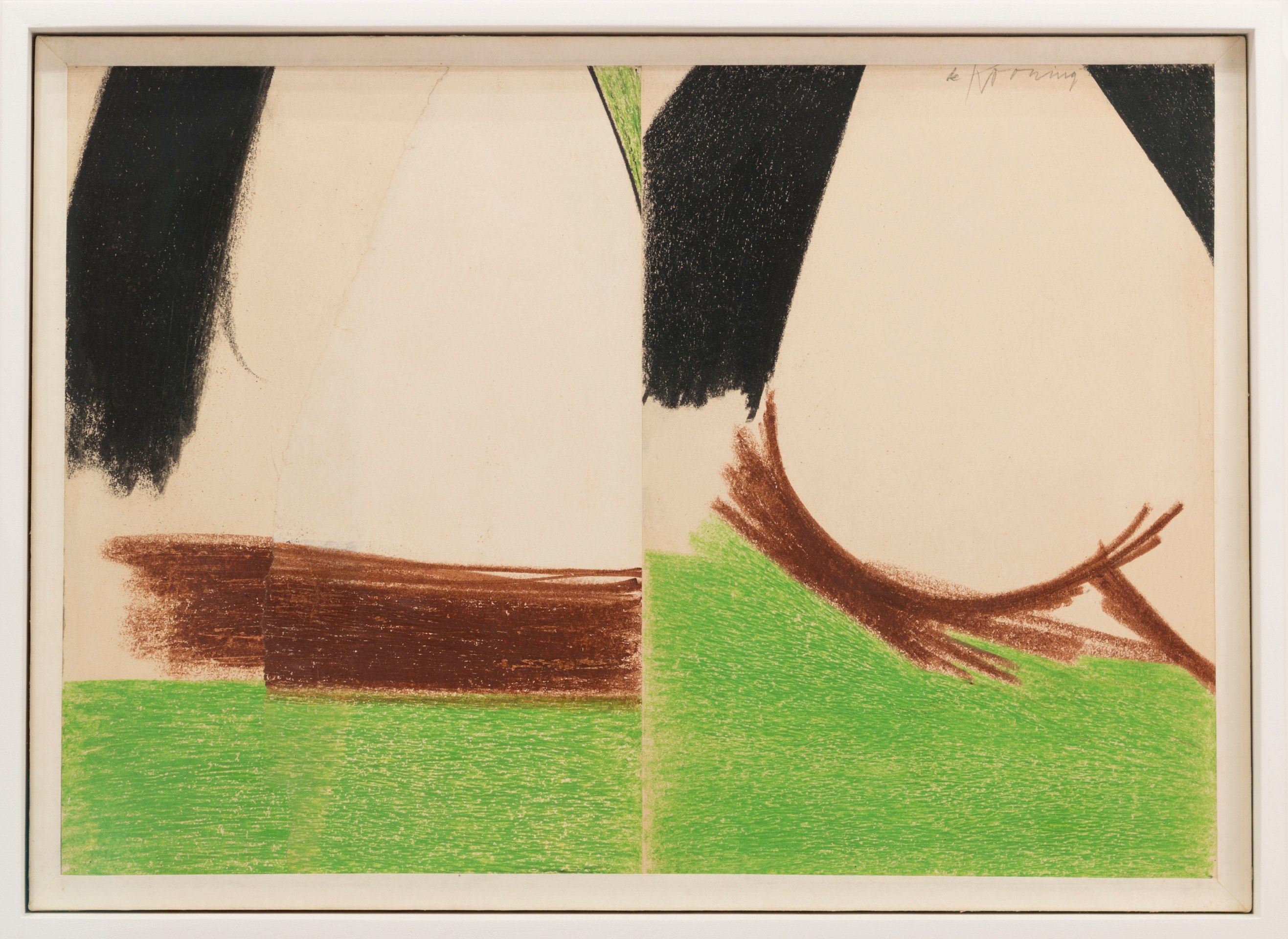 Willem de Kooning, Untitled (East Hampton), 1960, Crayon and collage on paper mounted to canvas, 14h x 20w in