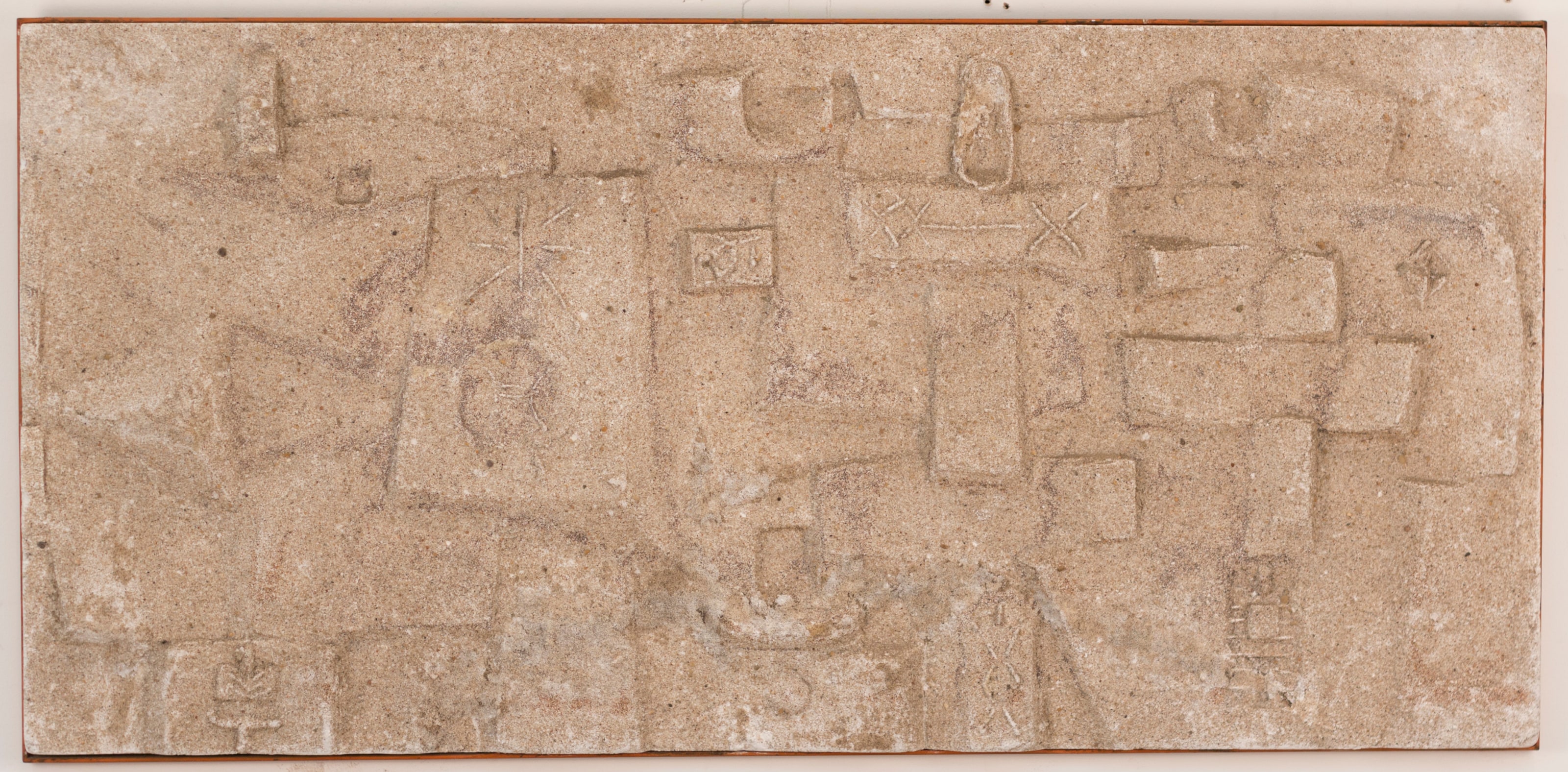 Costantino Nivola, Unknown, sand cast plaster relief, 18.25h x 37.75w in