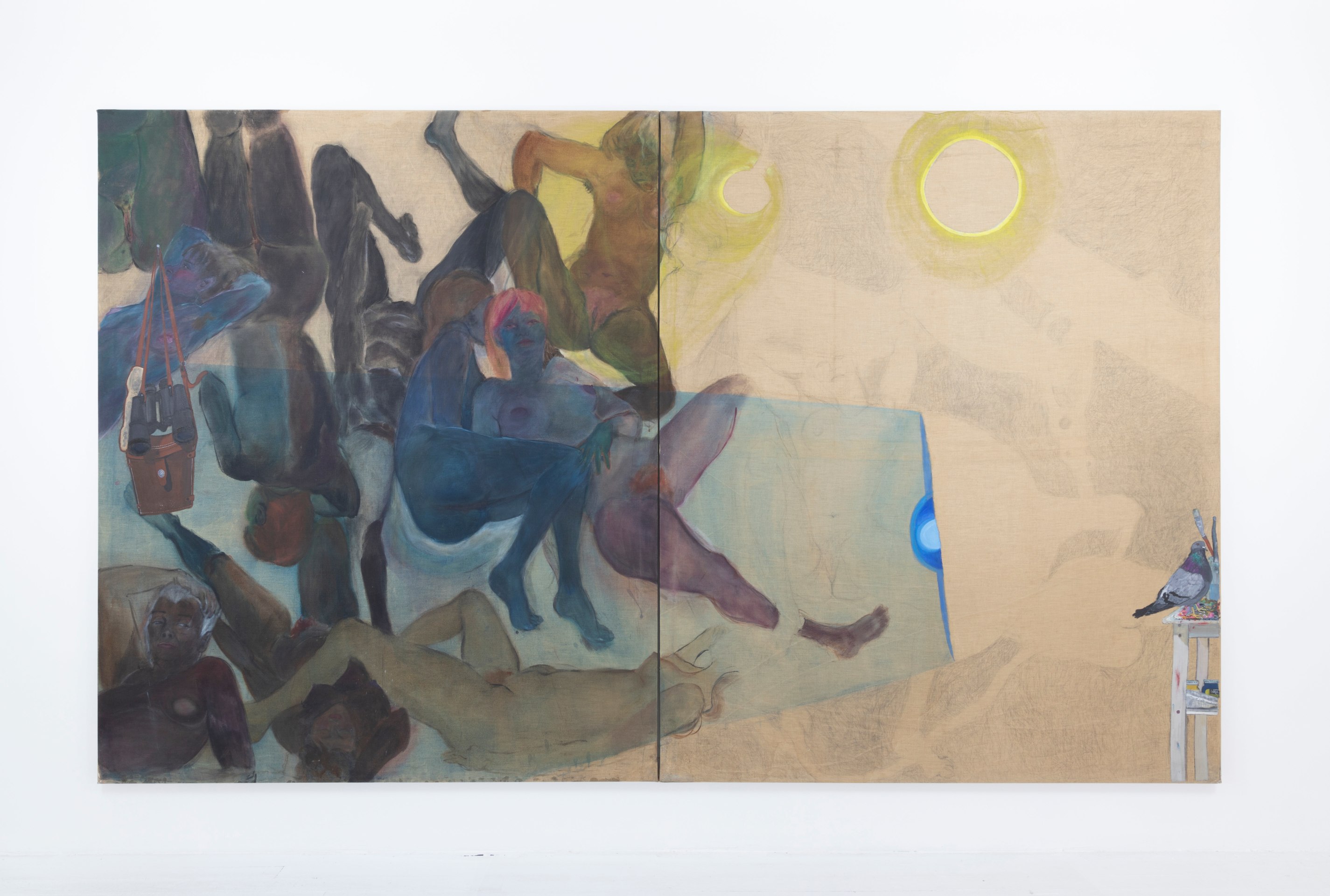 Martha Edelheit, Flesh Wall with Pigeon, 1965