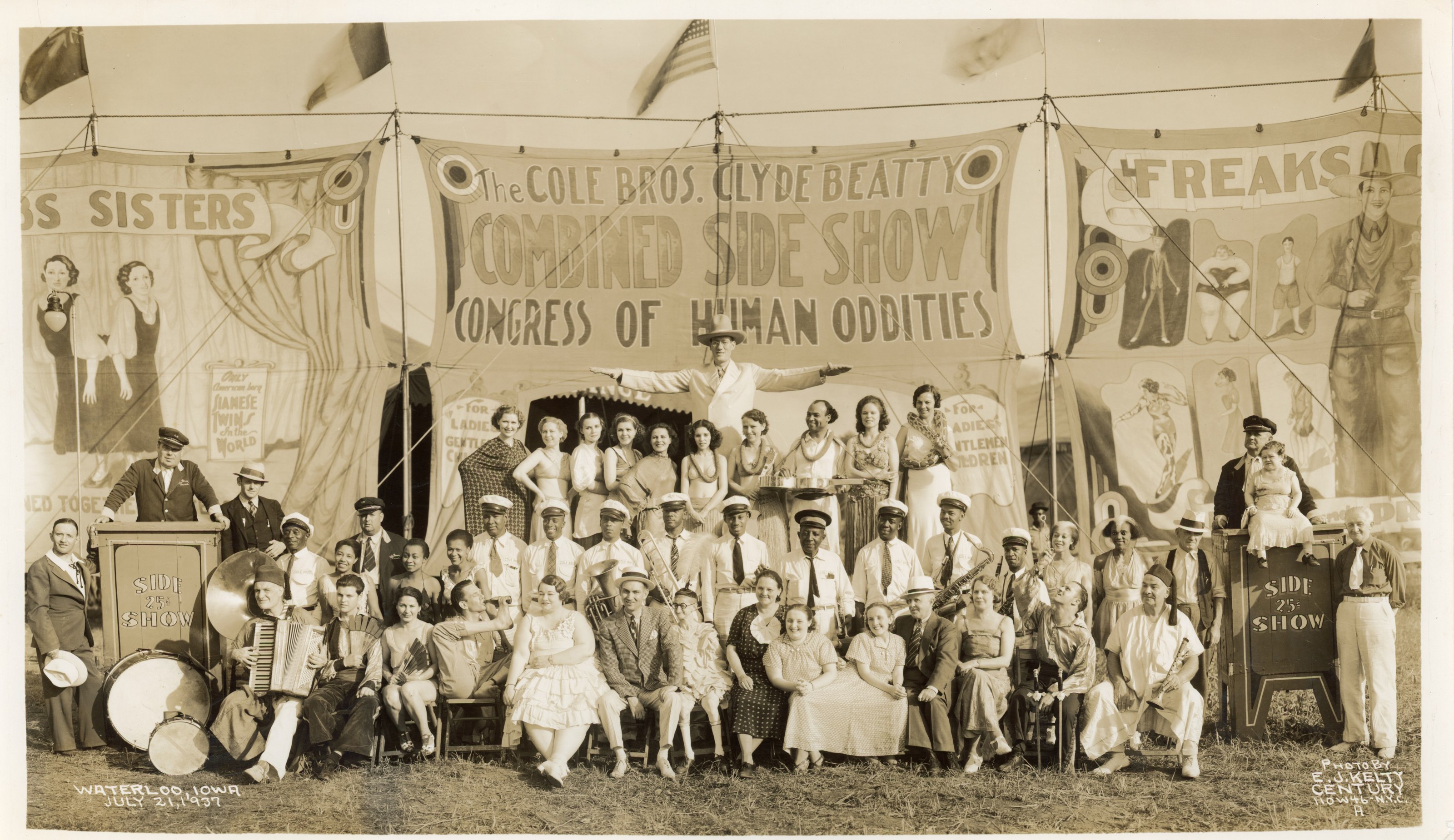 EDWARD KELTY &ldquo;CENTURY PHOTO&rdquo; CONGRESS OF HUMAN ODDITIES &ndash; WATERLOO, IOWA &ndash; JULY 21, 1937