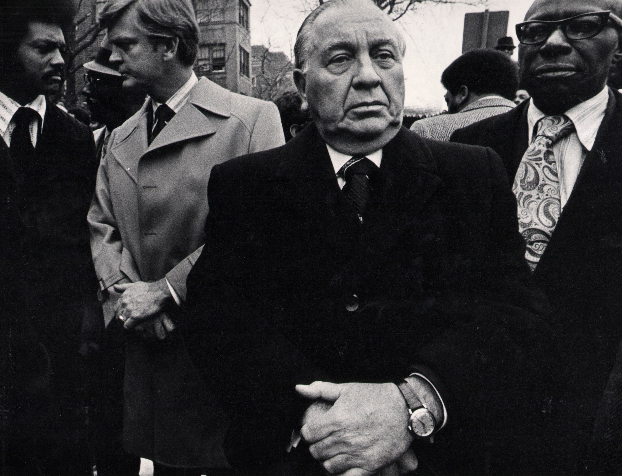 39. Ozier Muhammad, Mayor Richard J. Daley at Congressman&rsquo;s Funeral