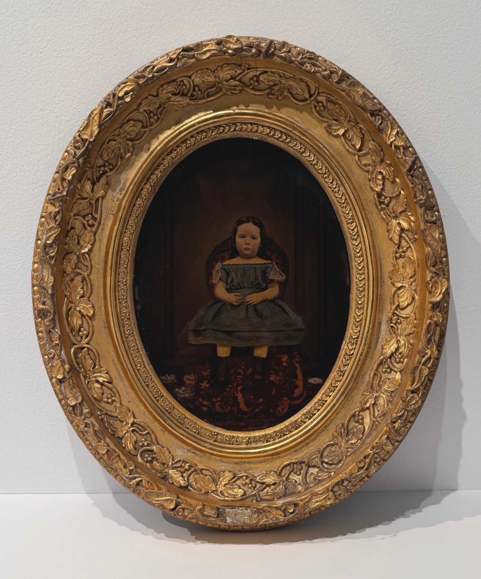 AMERICAN HAND PAINTED PRIMITIVE PORTRAIT OF HARRIET LAURA WHEELOCK PHOTOGRAPH, 1863