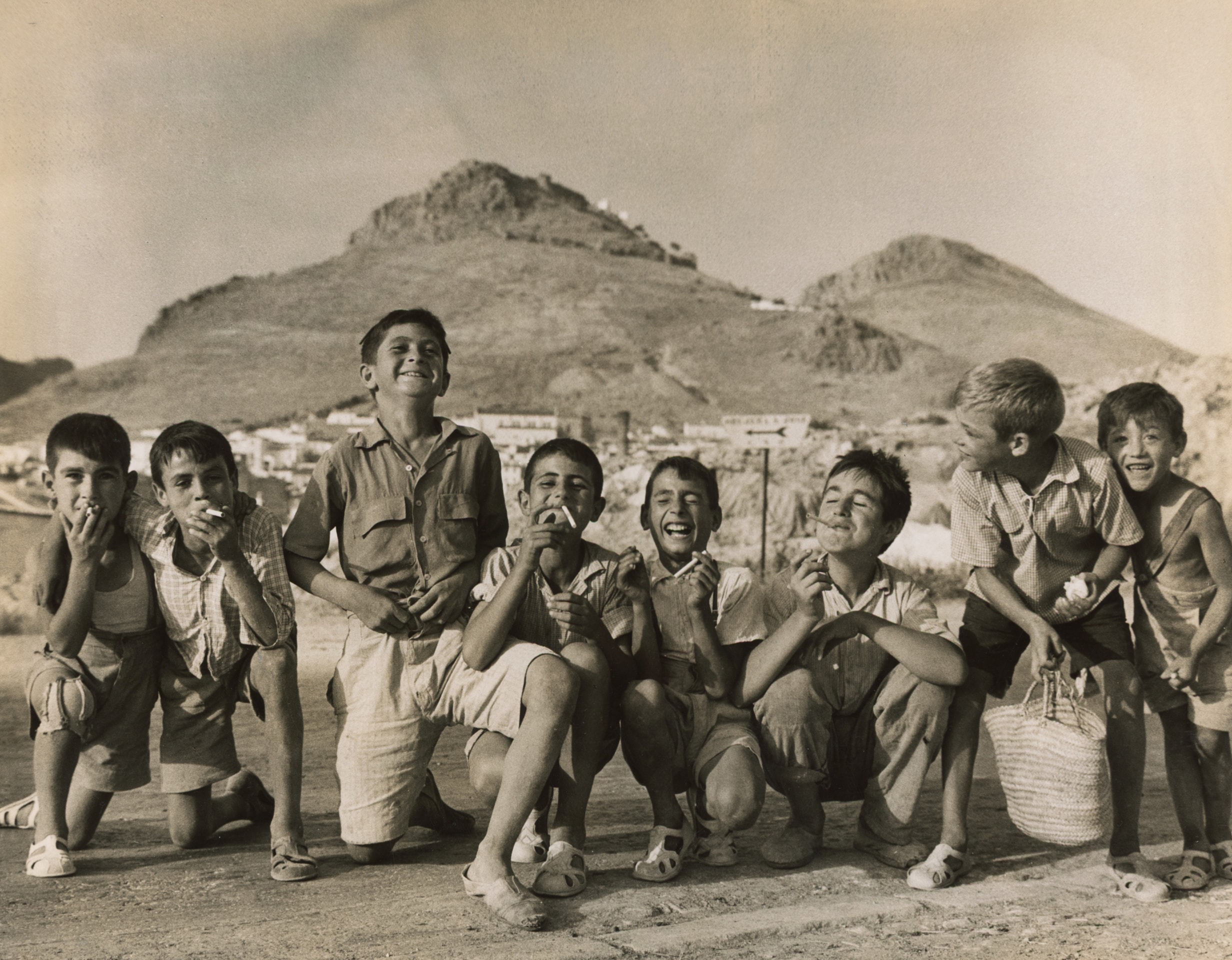 10. Guenter Schuettler (German- American, 1933-2012),&nbsp;Boys at US Air Force Base, Spain, Vintage Gelatin Silver Print, 10.5&rdquo; x 13.75&rdquo;